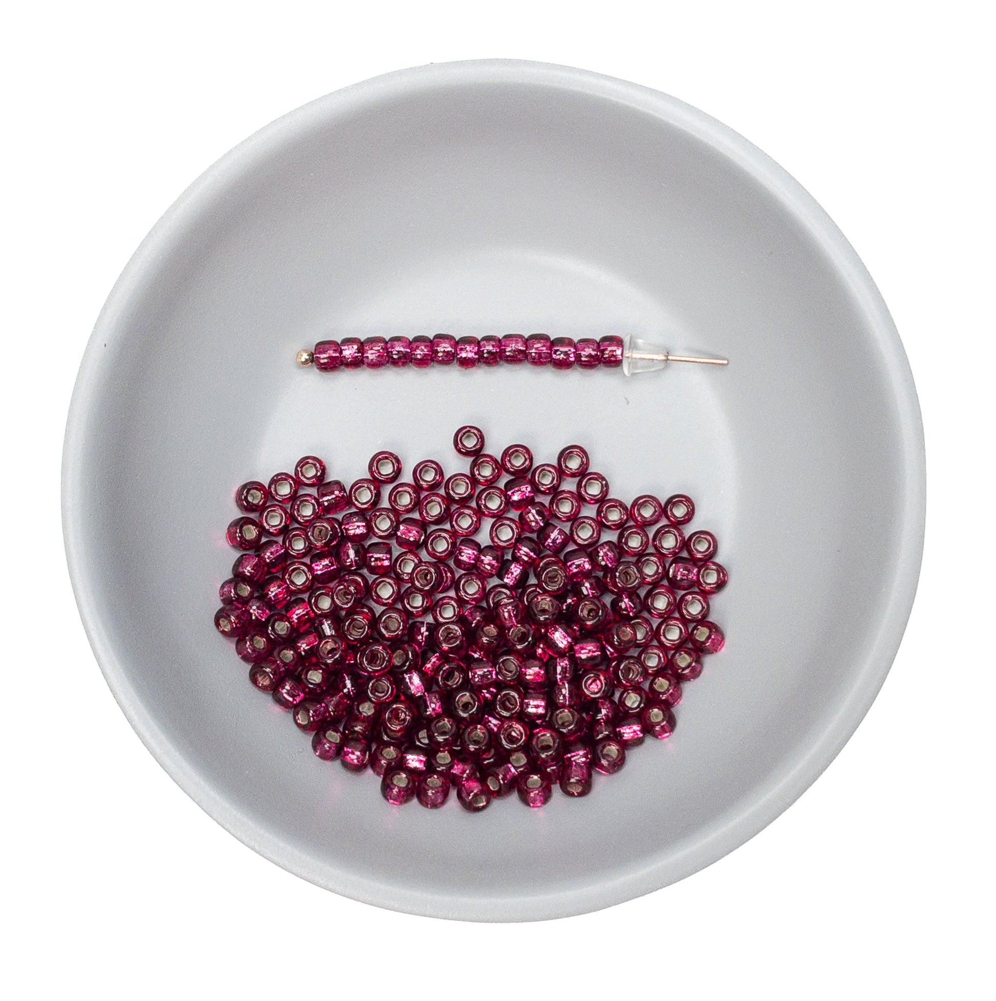 Magenta Silver Lined Seed Bead - Miyuki 8/0