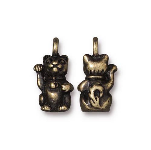 Maneki Neko (Beckoning Cat) Charm (3 Colors Available) - 1 pc.