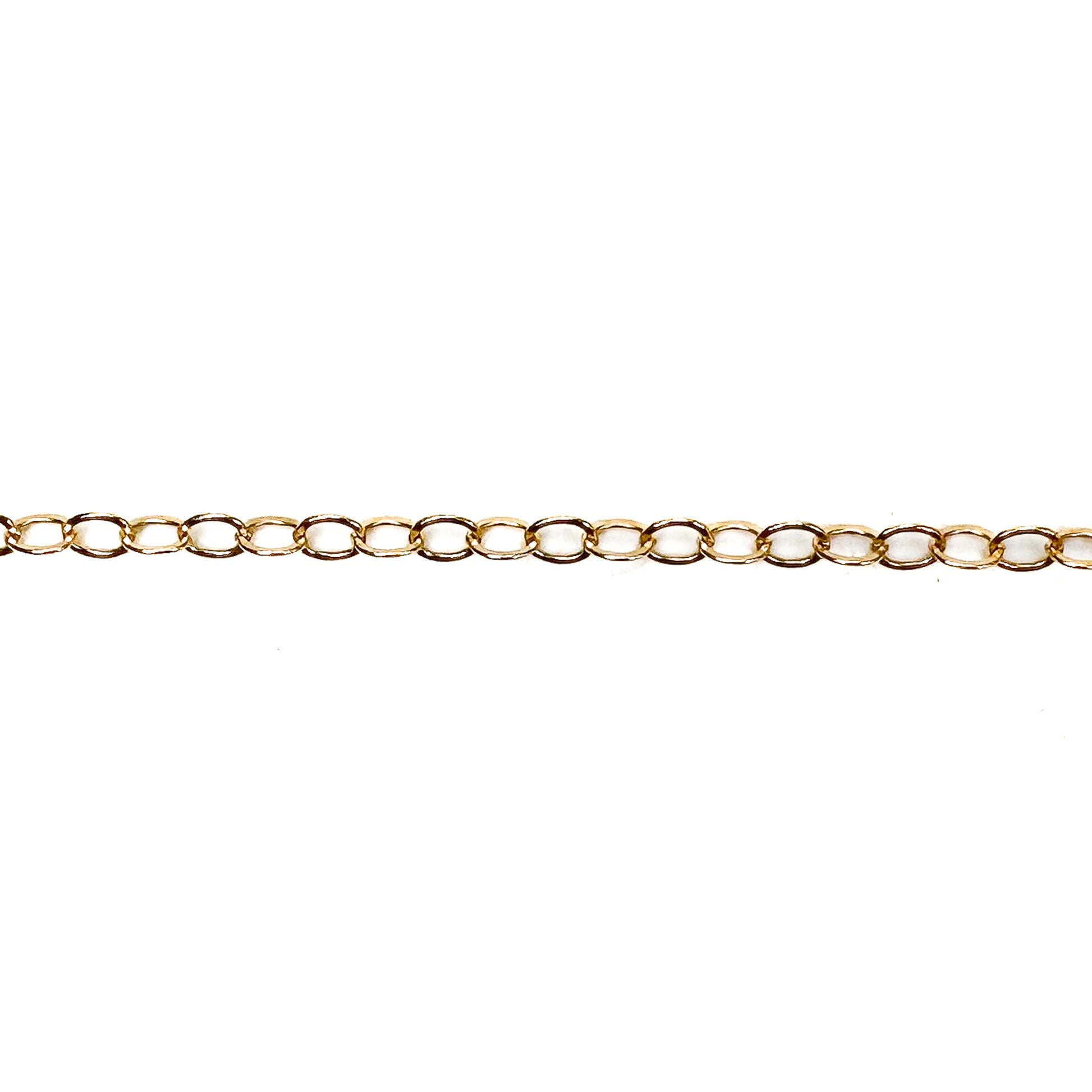 Medium Flat Cable Chain - Gold Fill (6 in/CH264)-The Bead Gallery Honolulu