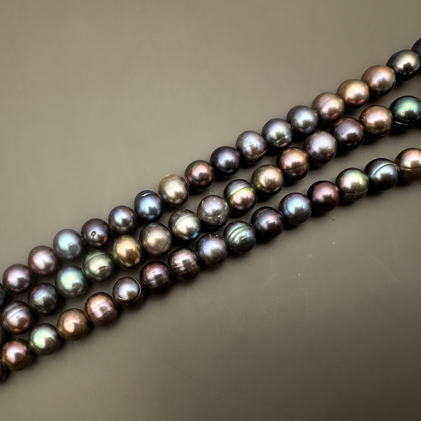 Medium Peacock 10mm Potato with Large Hole Freshwater Pearl Bead (GEM1817)-The Bead Gallery Honolulu