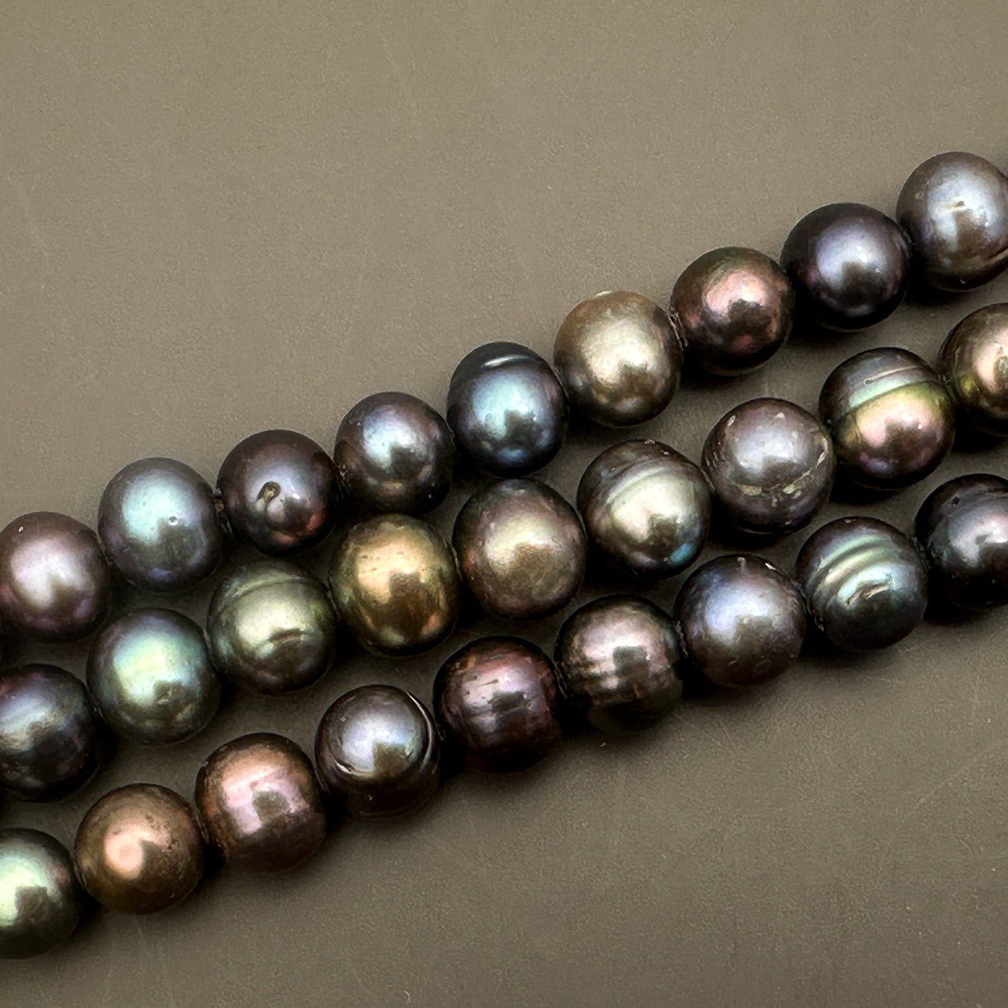 Medium Peacock 10mm Potato with Large Hole Freshwater Pearl Bead (GEM1817/P2446)