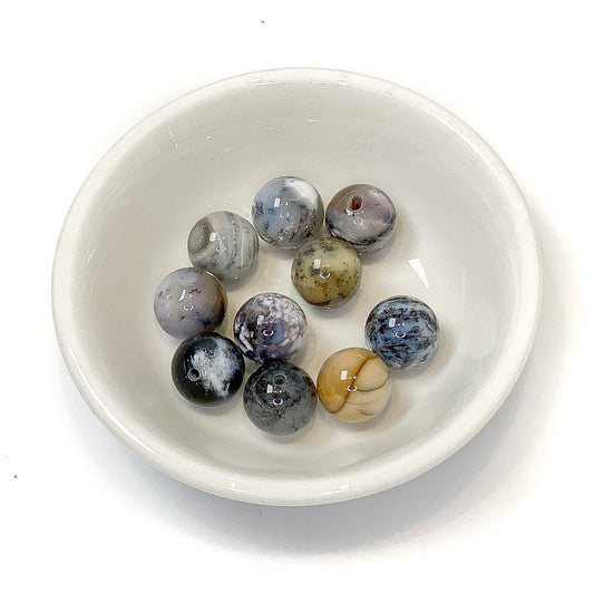 Merlinite 12mm Smooth Round Bead (Color Varies) - 1 pc. (P2117)-The Bead Gallery Honolulu