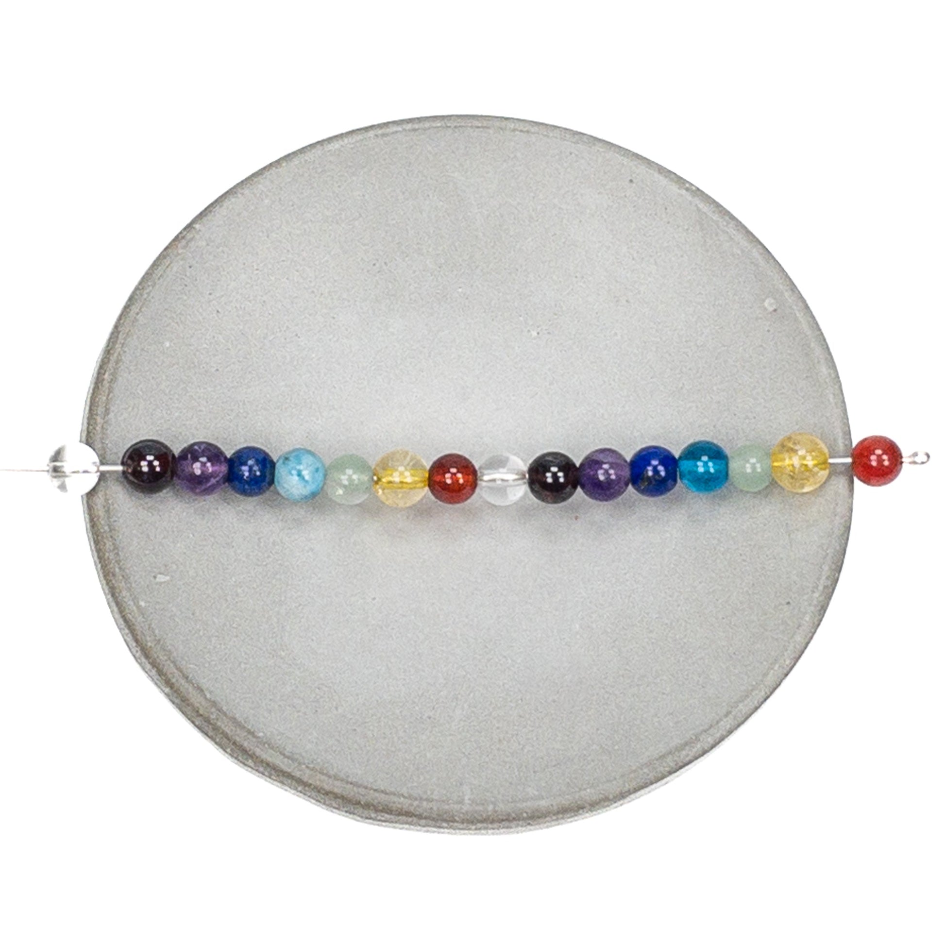 Mixed Gemstone Chakra Color 4mm Smooth Round Bead Set - 16 pcs.