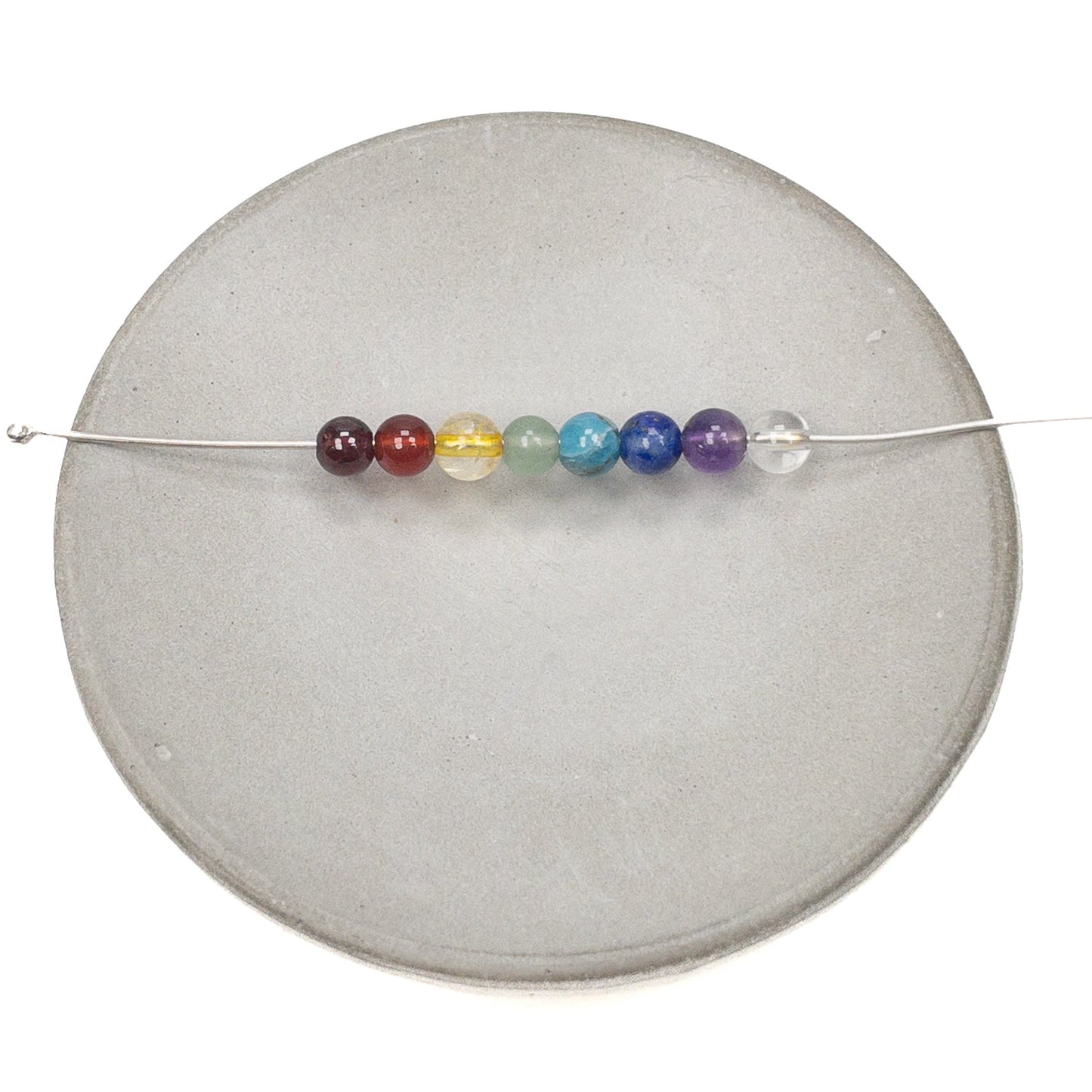 Mixed Gemstone Chakra Color 4mm Smooth Round Bead Set - 16 pcs.