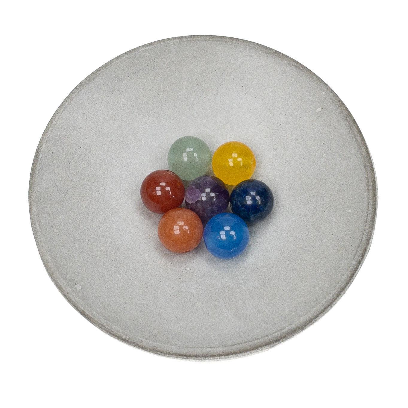 Mixed Gemstone Rainbow Chakra 8mm Smooth Round Beads (GEM1)-The Bead Gallery Honolulu