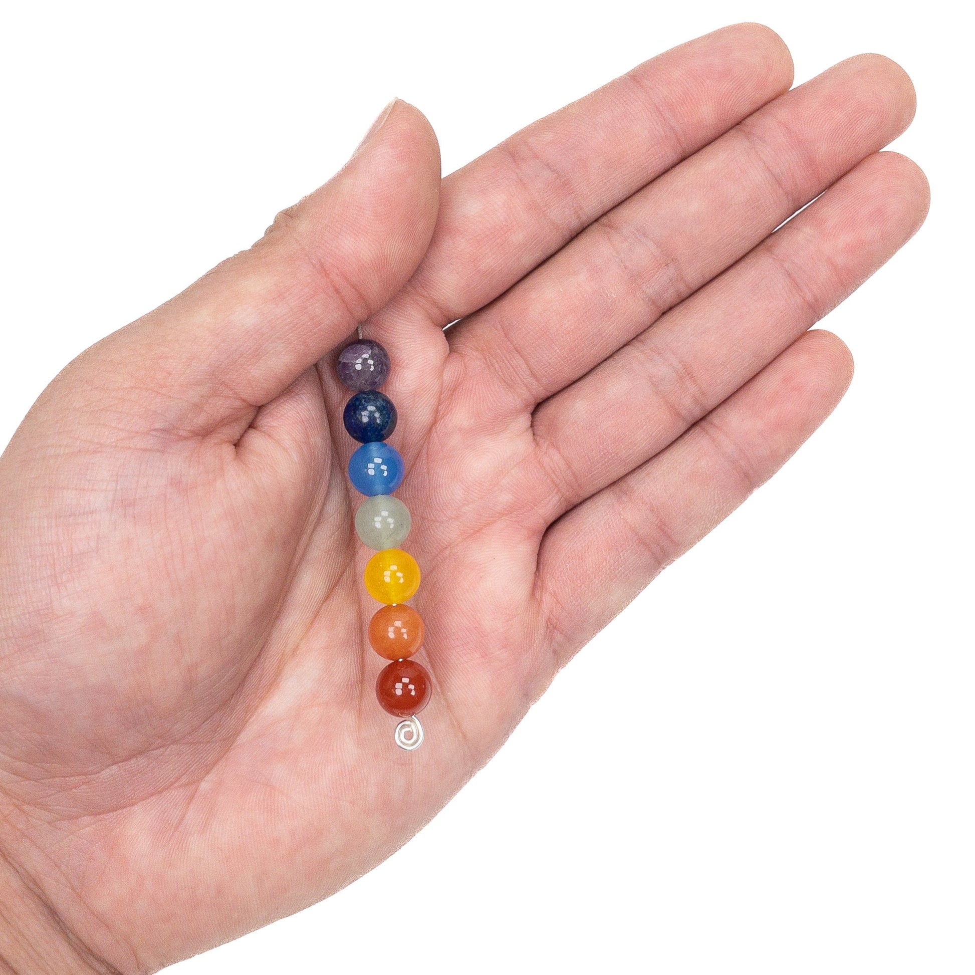 Mixed Gemstone Rainbow Chakra 8mm Smooth Round Beads (GEM1)-The Bead Gallery Honolulu