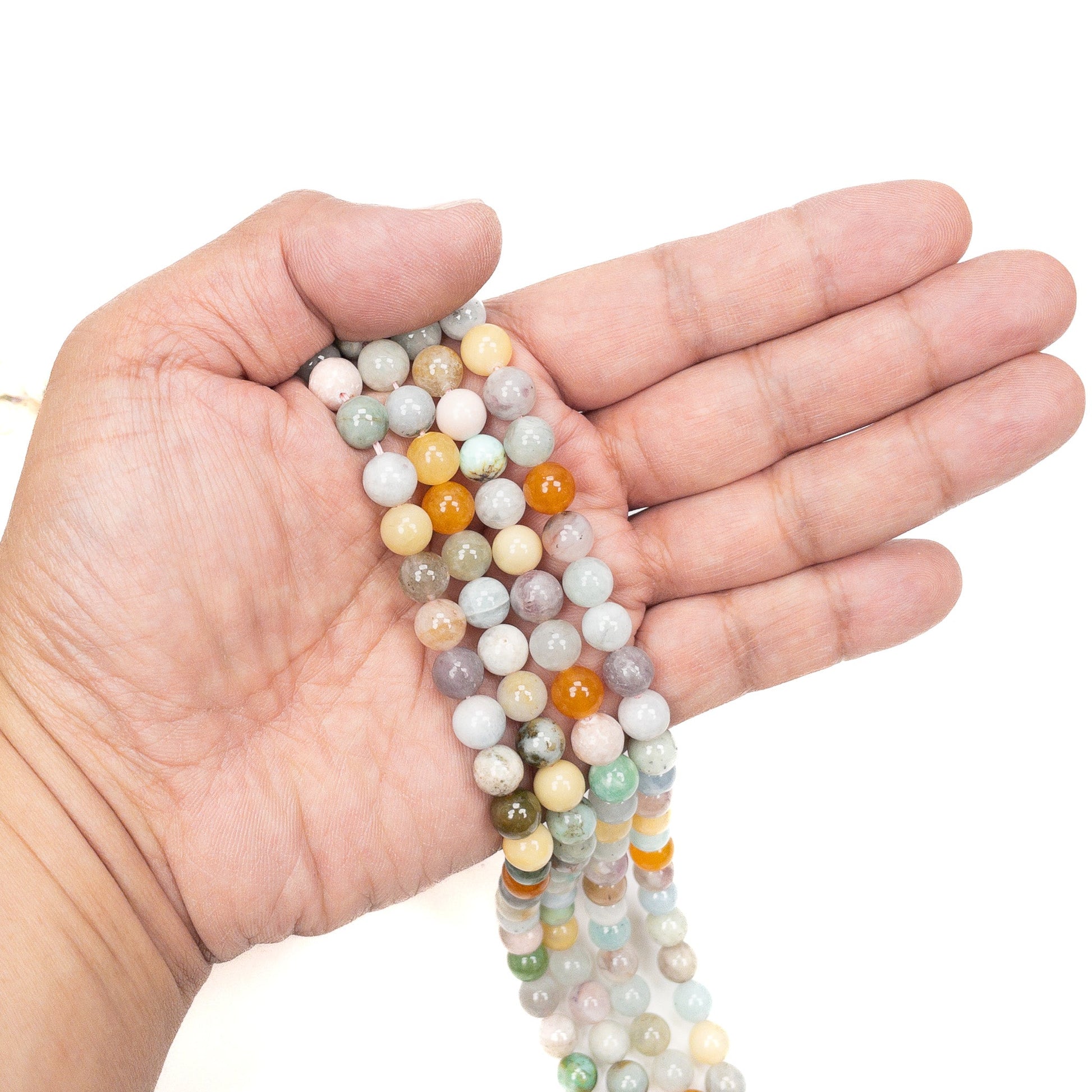 Mixed Gemstone (Spring) 8mm Round Bead - 7.5" Strand-The Bead Gallery Honolulu