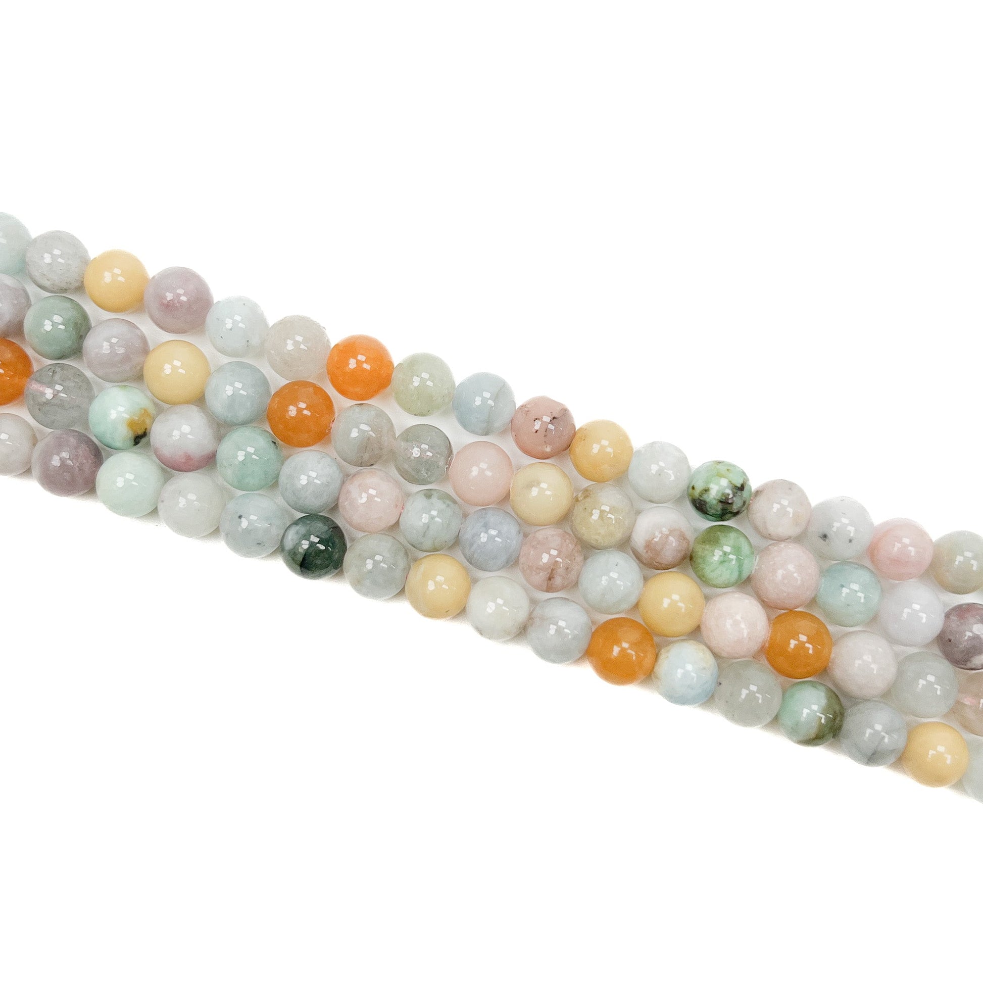 Mixed Gemstone (Spring) 8mm Round Bead - 7.5" Strand-The Bead Gallery Honolulu