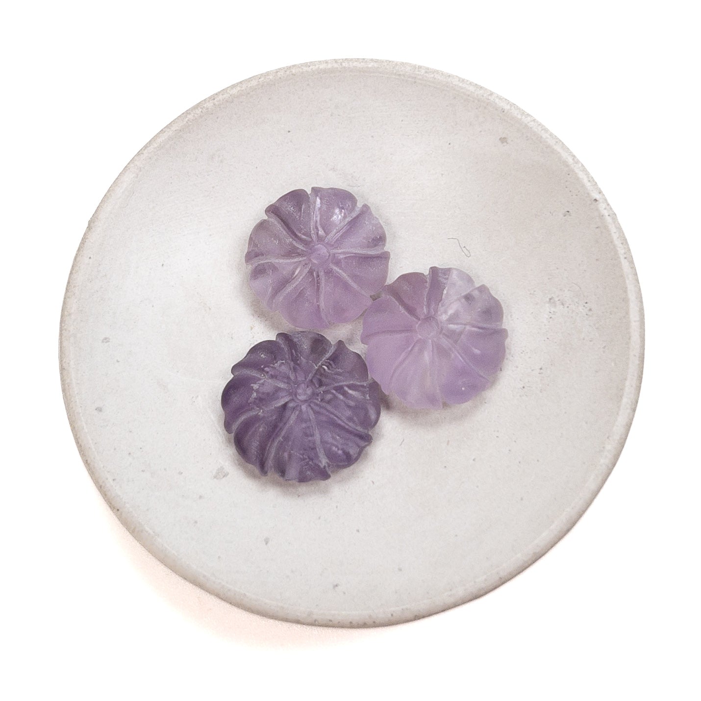 Mixed Quartz Matte Carved Floral Coin Bead (8 Stones Available, Size Varies) - 1 pc.