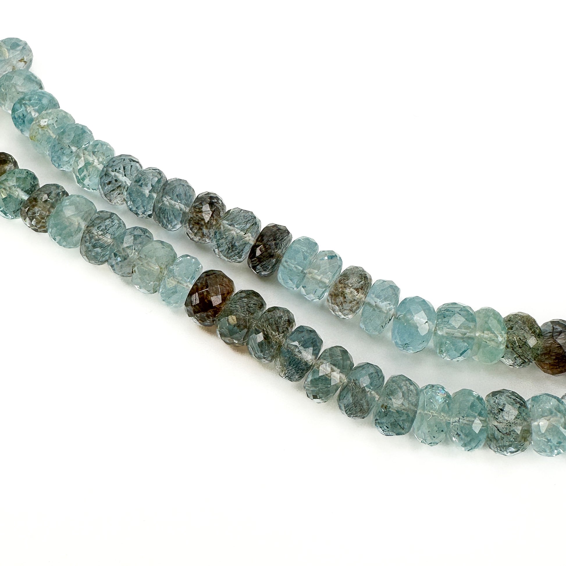 Moss Aquamarine 8mm Faceted Rondelle Bead - (GEM284)-The Bead Gallery Honolulu