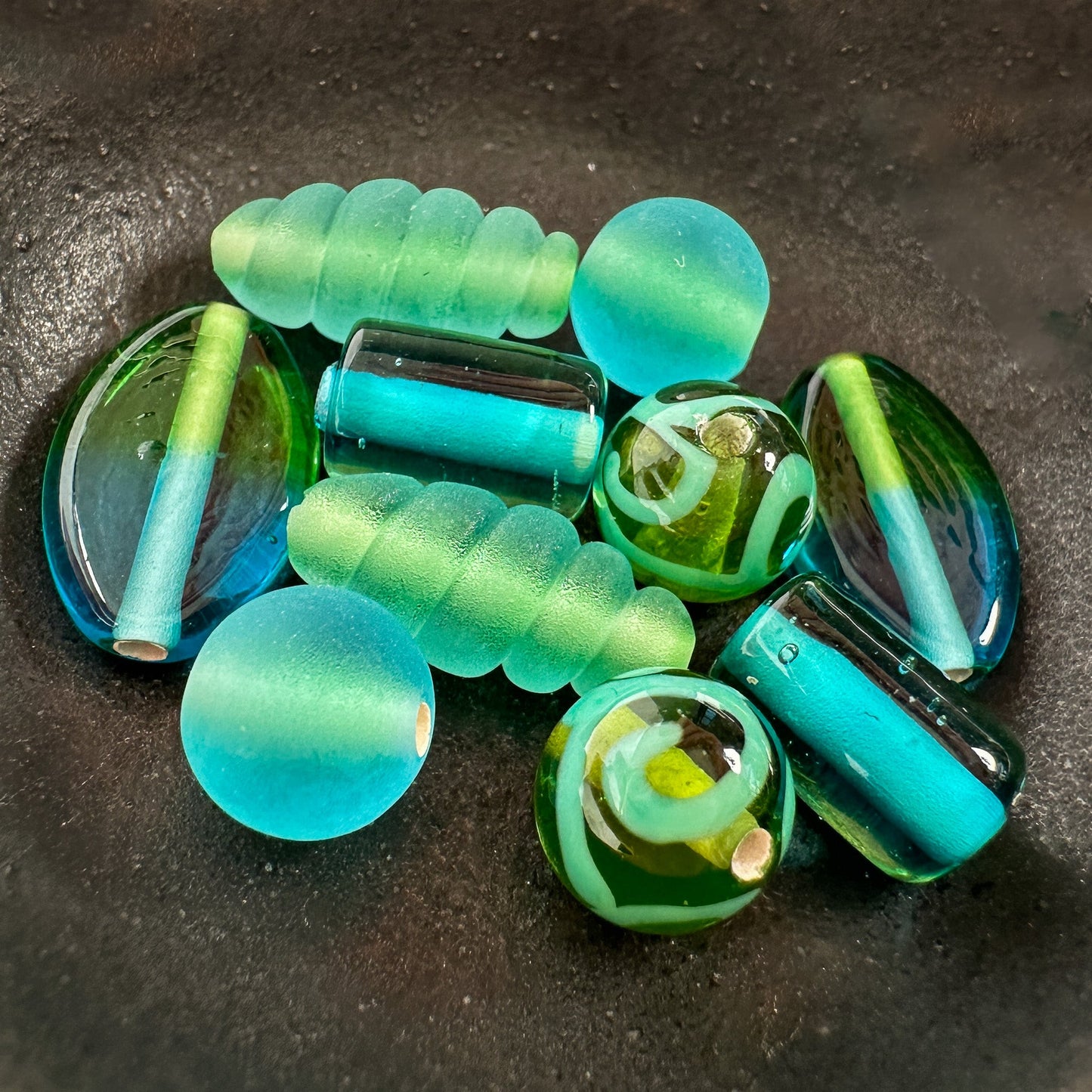 Mostly Monochrome Czech Lampwork Glass Bead Mix (11 Options) - 10 pcs.-The Bead Gallery Honolulu