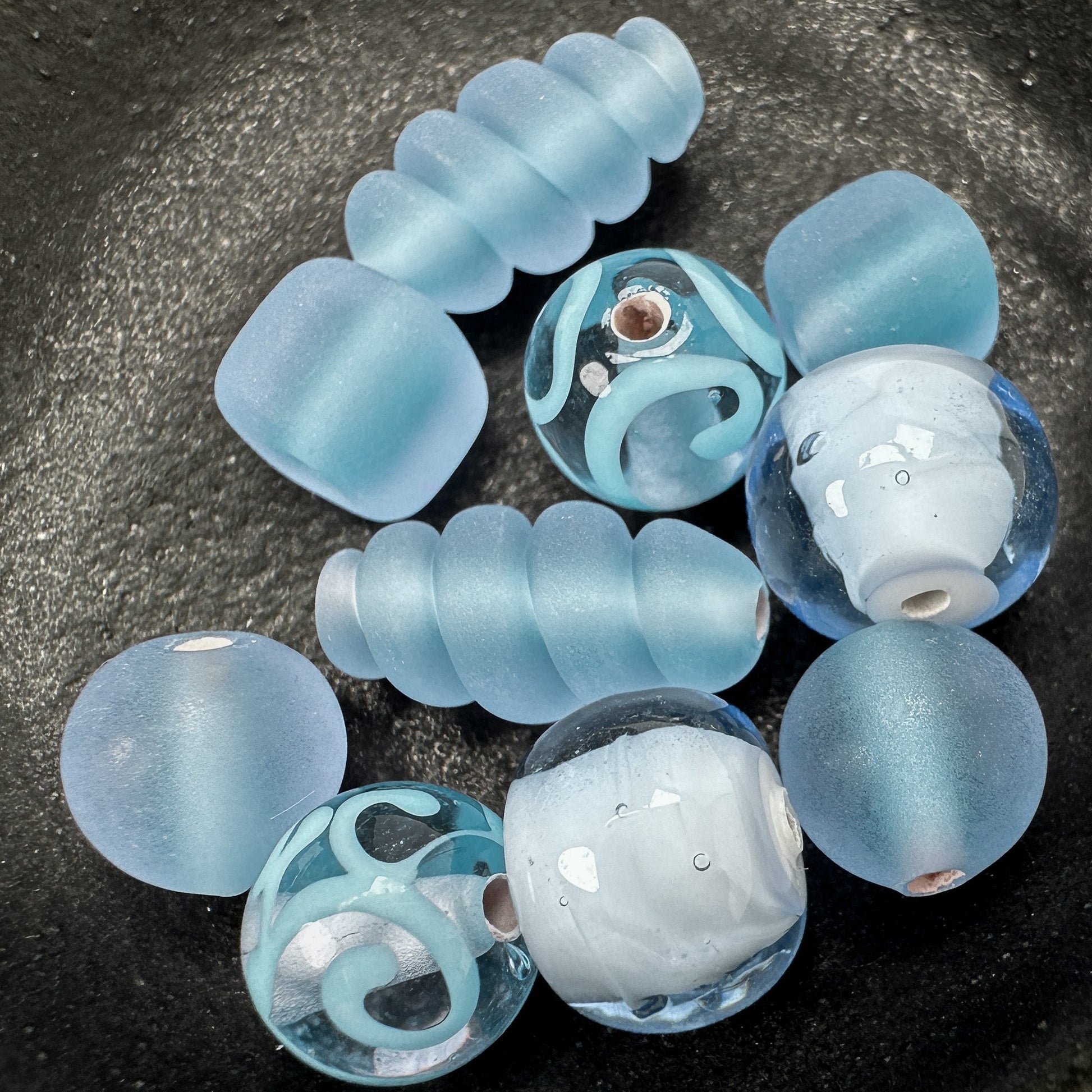 Mostly Monochrome Czech Lampwork Glass Bead Mix (11 Options) - 10 pcs.-The Bead Gallery Honolulu