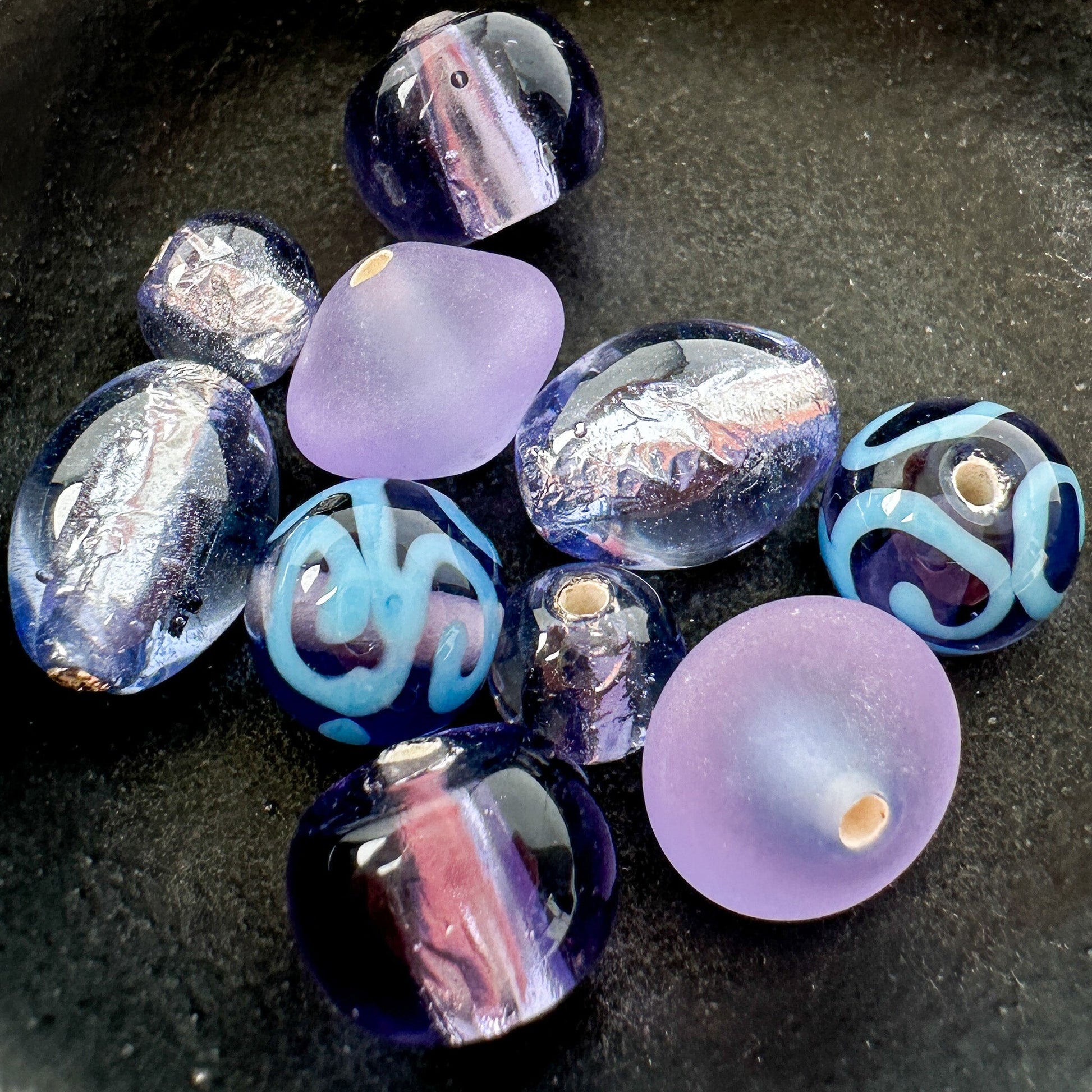 Mostly Monochrome Czech Lampwork Glass Bead Mix (11 Options) - 10 pcs.-The Bead Gallery Honolulu