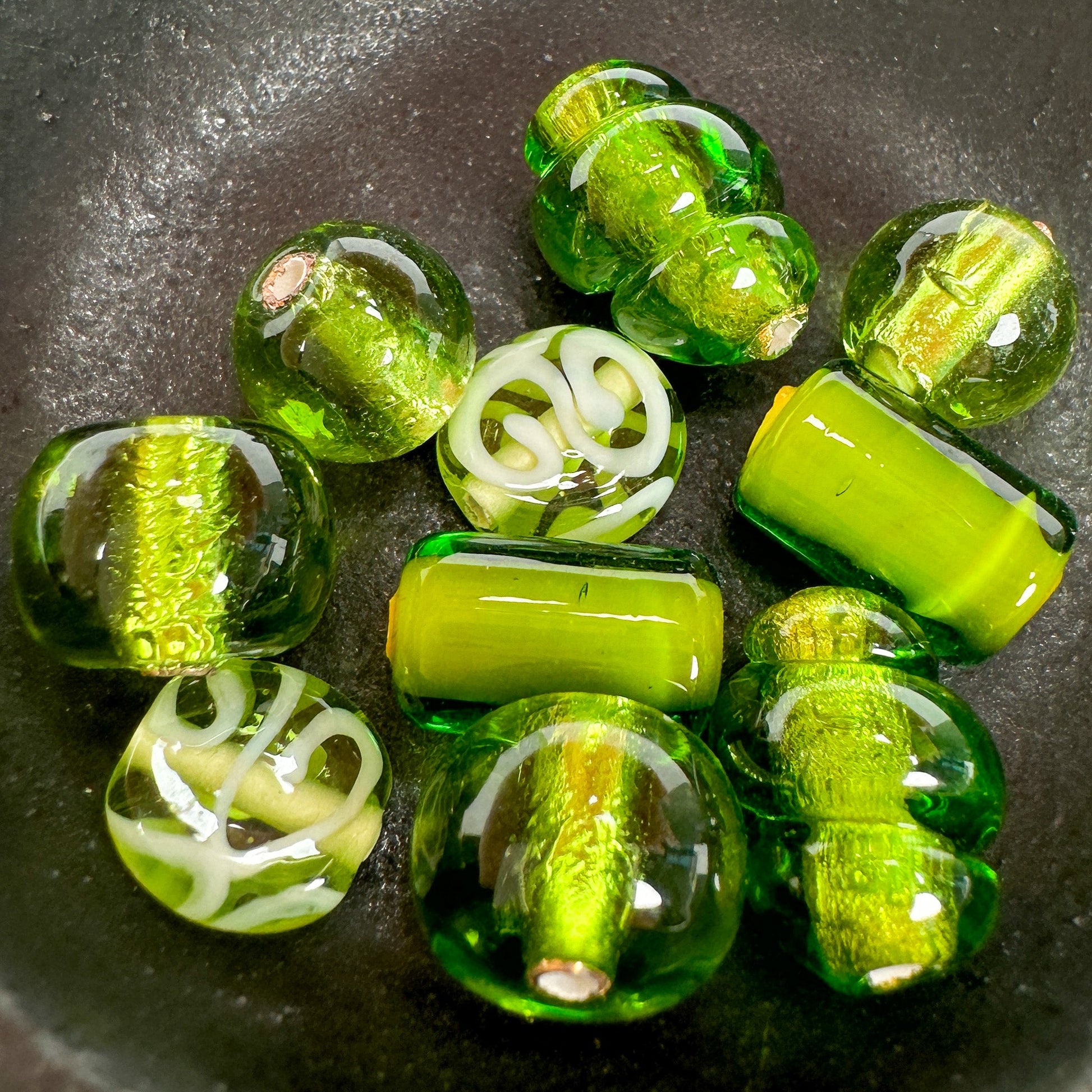 Mostly Monochrome Czech Lampwork Glass Bead Mix (11 Options) - 10 pcs.-The Bead Gallery Honolulu