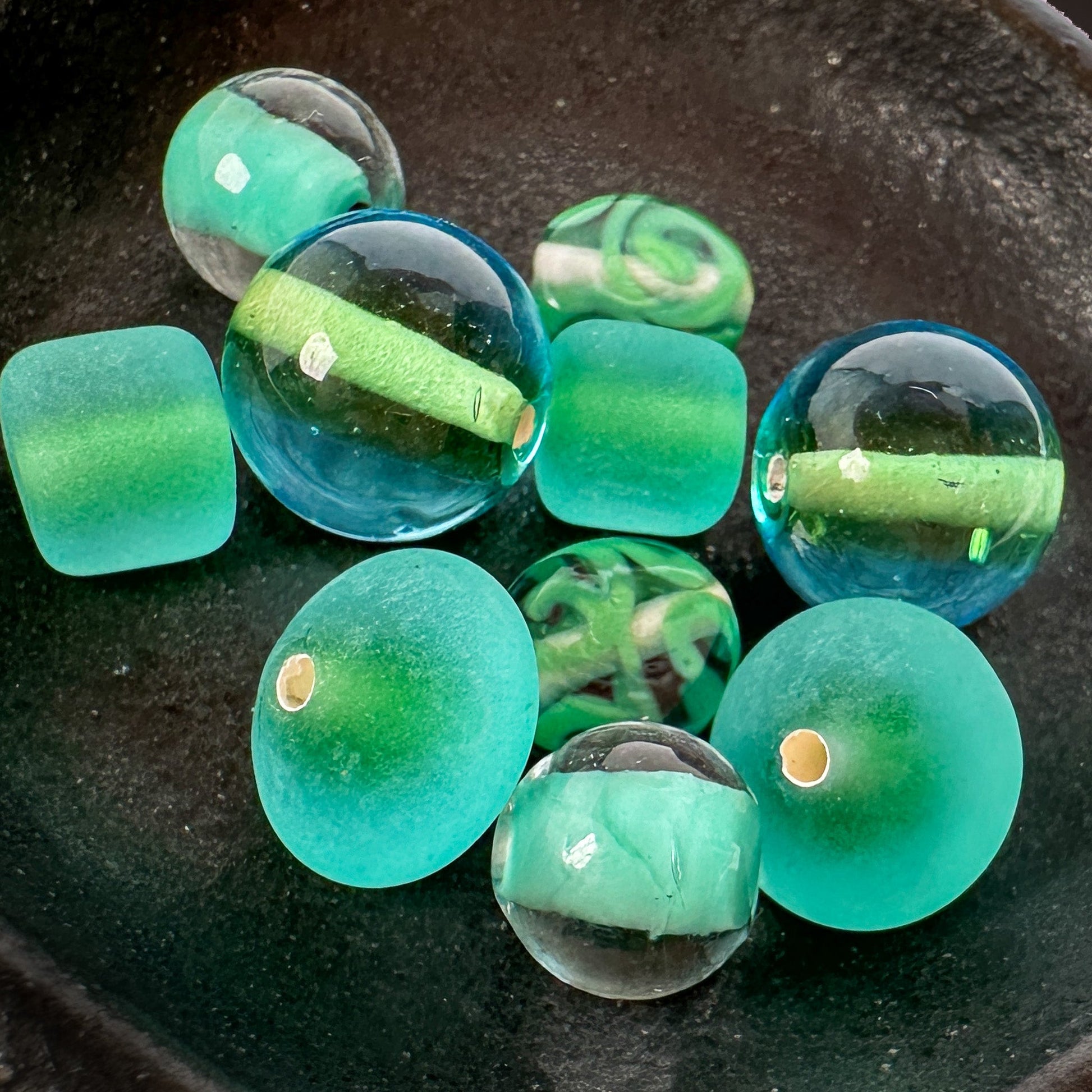 Mostly Monochrome Czech Lampwork Glass Bead Mix (11 Options) - 10 pcs.-The Bead Gallery Honolulu