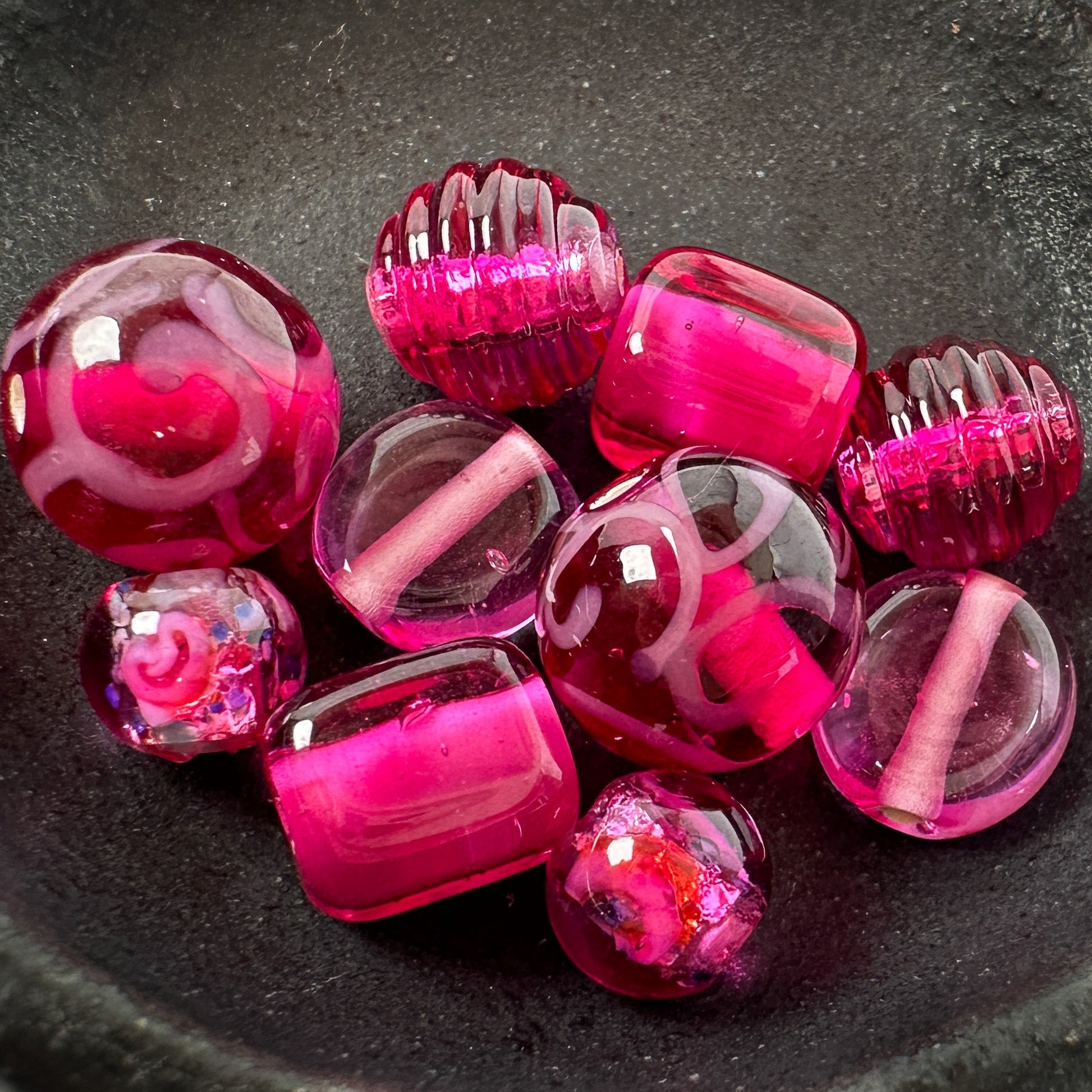 Mostly Monochrome Czech Lampwork Glass Bead Mix (11 Options) - 10 pcs.-The Bead Gallery Honolulu