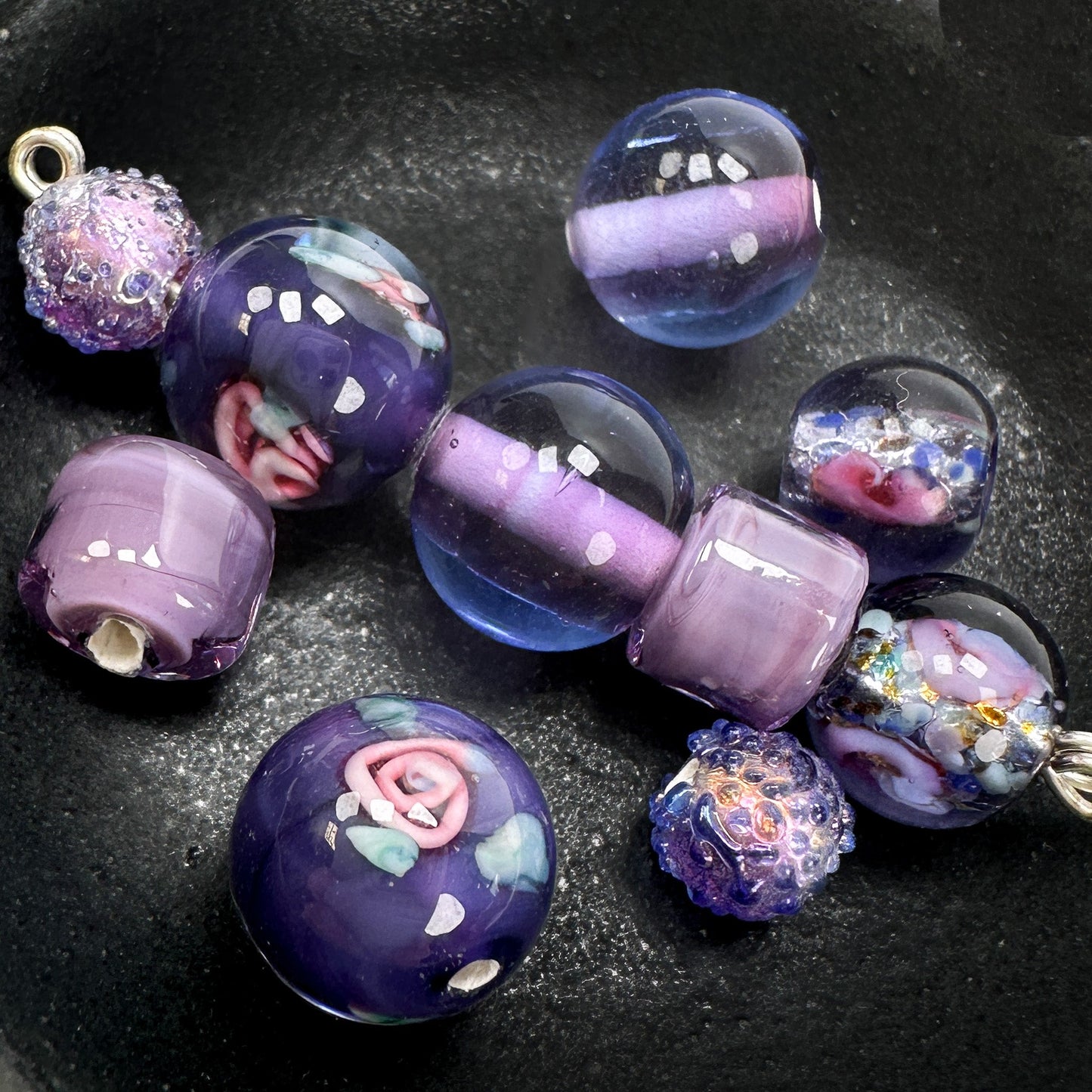 Mostly Monochrome Czech Lampwork Glass Bead Summertime Mix (11 Options Available) - 10 pcs.