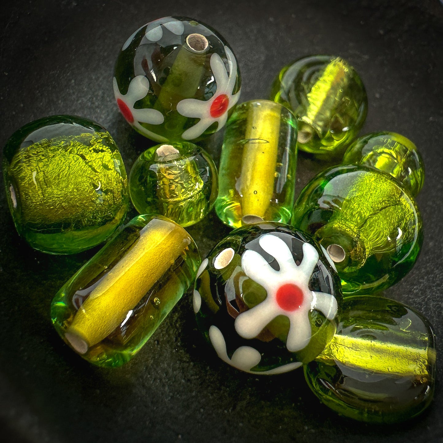 Mostly Monochrome Czech Lampwork Glass Bead Summertime Mix (11 Options Available) - 10 pcs.