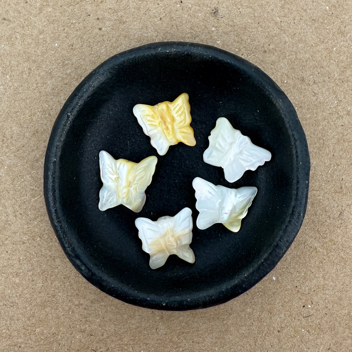 Mother of Pearl or Rose Quartz 19mm Butterfly Bead (P1361)-The Bead Gallery Honolulu