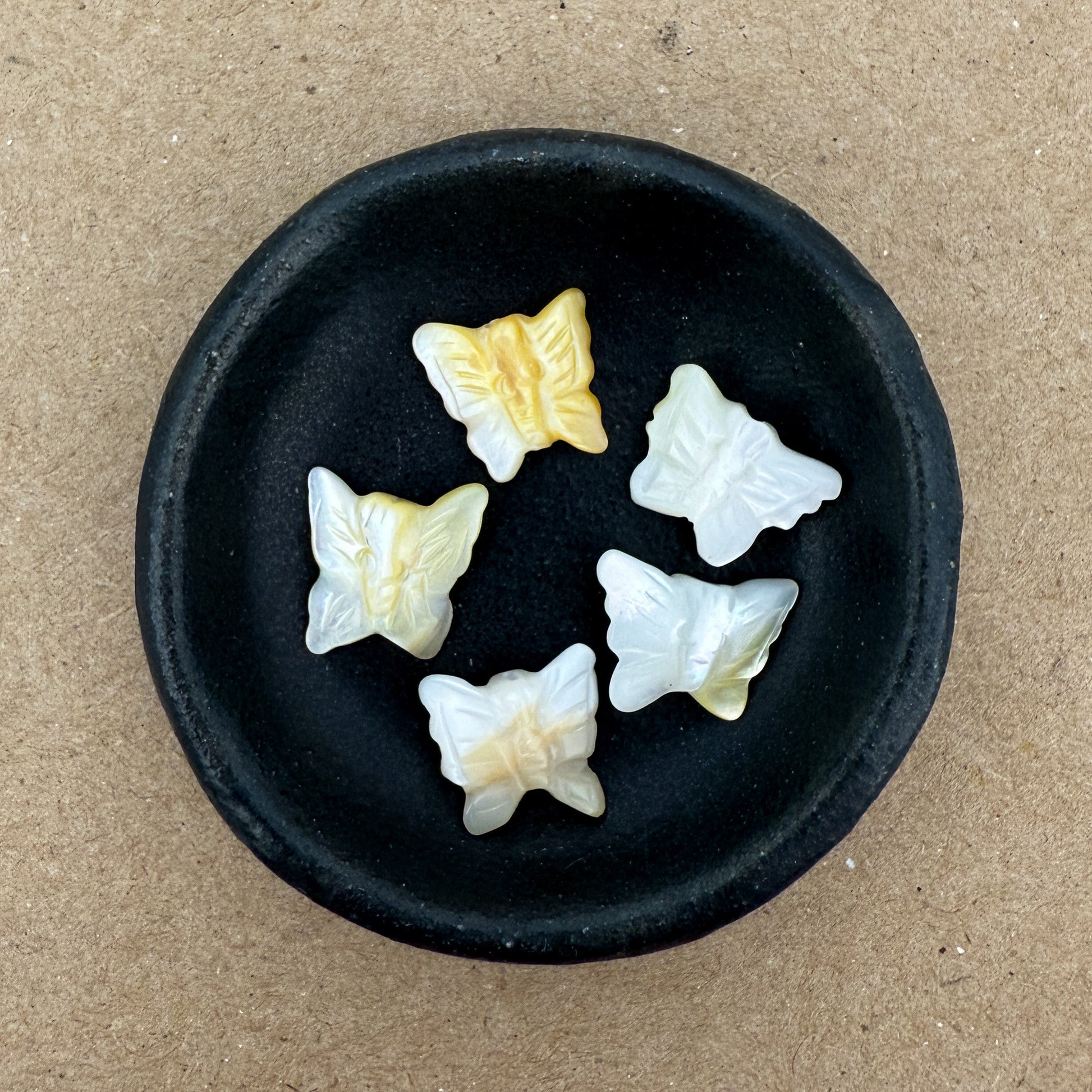 Mother of Pearl or Rose Quartz 19mm Butterfly Bead (P1361)-The Bead Gallery Honolulu