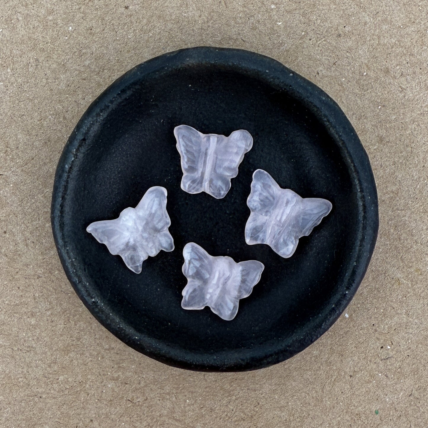 Mother of Pearl or Rose Quartz 19mm Butterfly Bead (P1361)-The Bead Gallery Honolulu