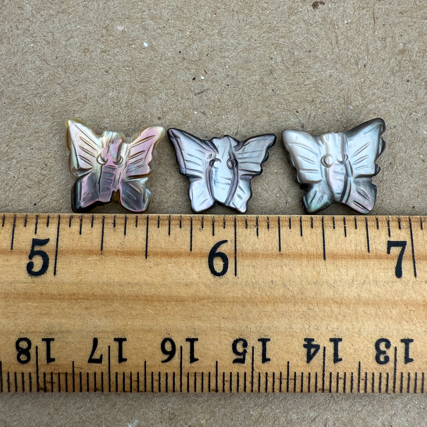 Mother of Pearl or Rose Quartz 19mm Butterfly Bead (P1361)-The Bead Gallery Honolulu