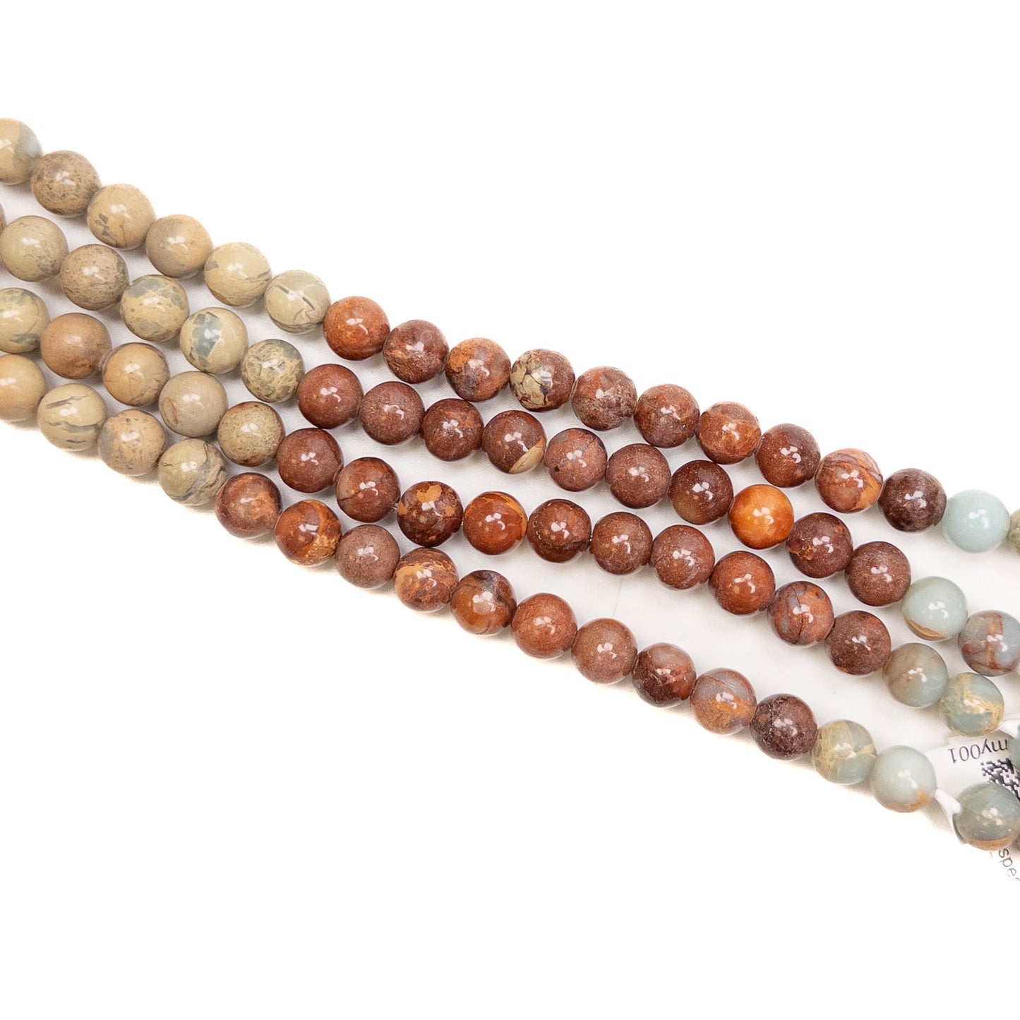 Multicolor Aquaterra Jasper 8mm Smooth Round Bead - 7.75" Strand-The Bead Gallery Honolulu