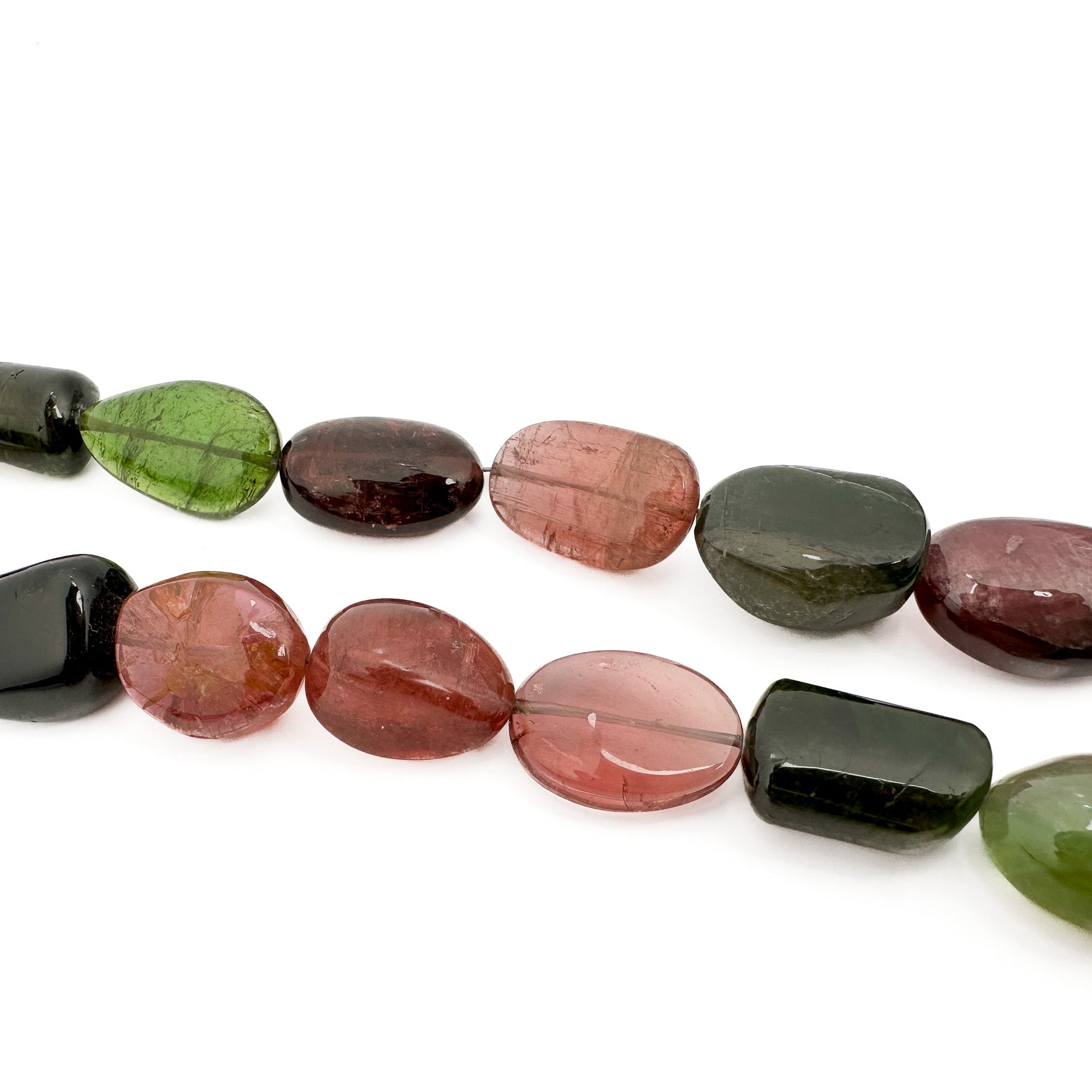 Multicolor Tourmaline 14x14-34mm Assorted Shape Long-Drill Smooth Tumbled Nugget Bead - 16.5" Strand-The Bead Gallery Honolulu