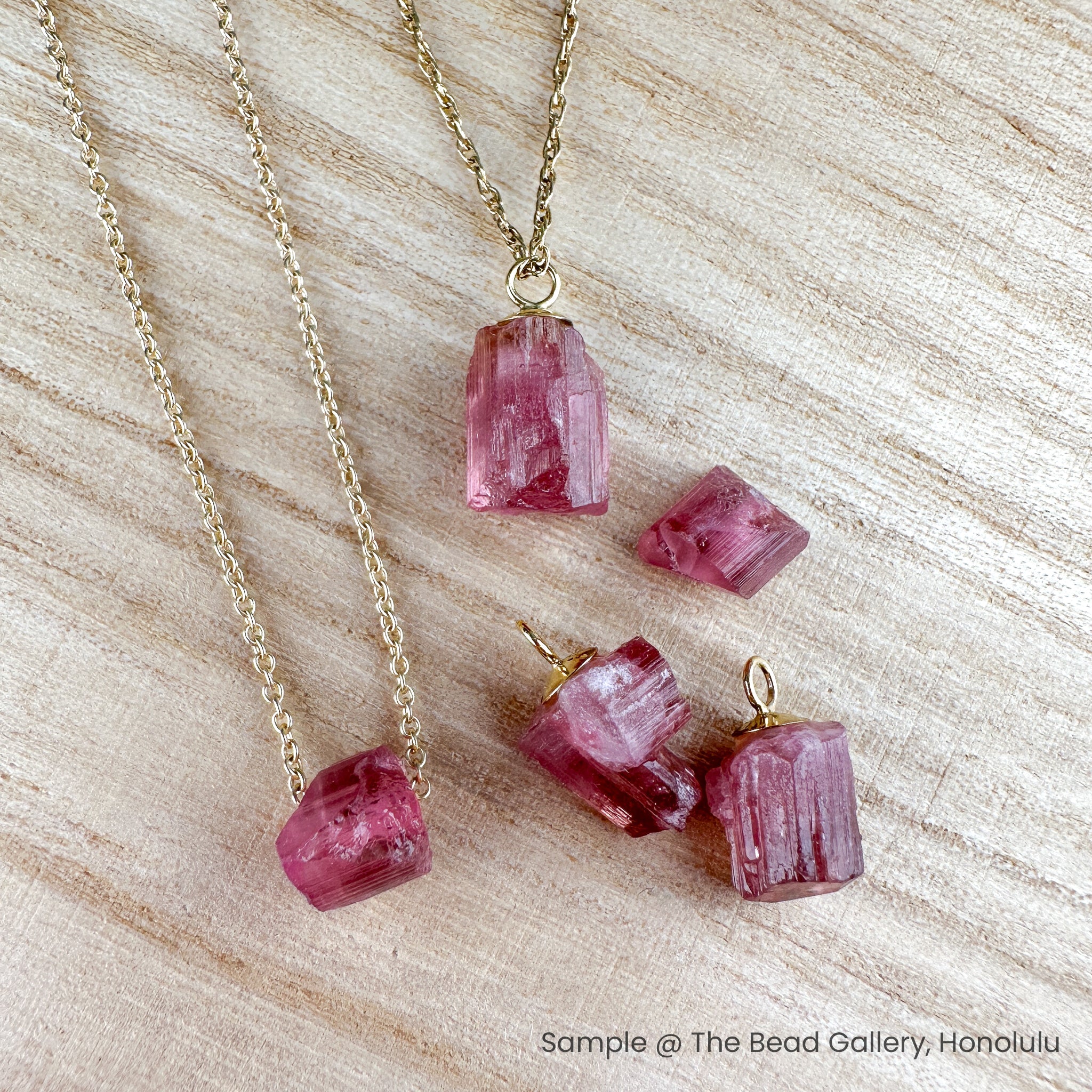 Pink rubellite tourmaline gemstone necklace hotsell