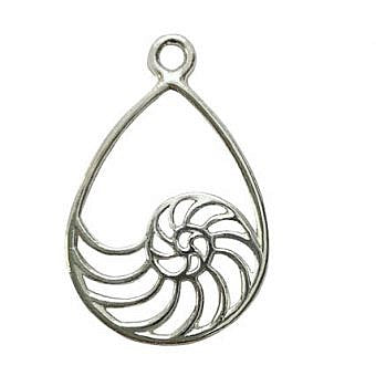 Nautilus Drop Charm (2 Colors Available) - 1 pc.