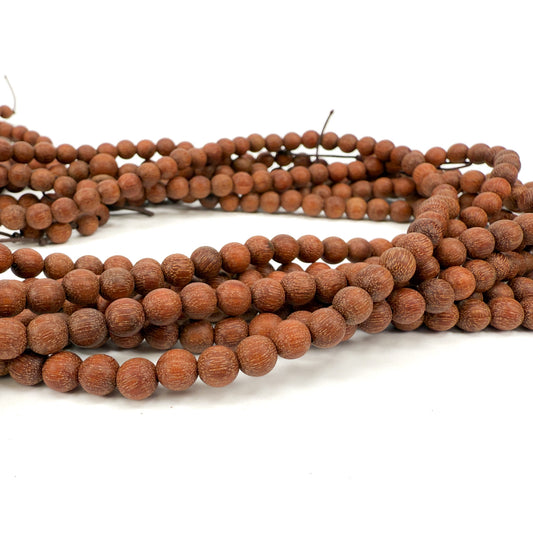 Nepal Golden Sandalwood 6mm Smooth Round Bead - 26" Strand (GEM2303)-The Bead Gallery Honolulu