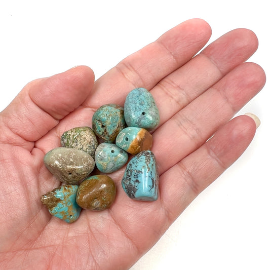 North American Turquoise Medium Tumbled Nugget Bead - 5 pcs.