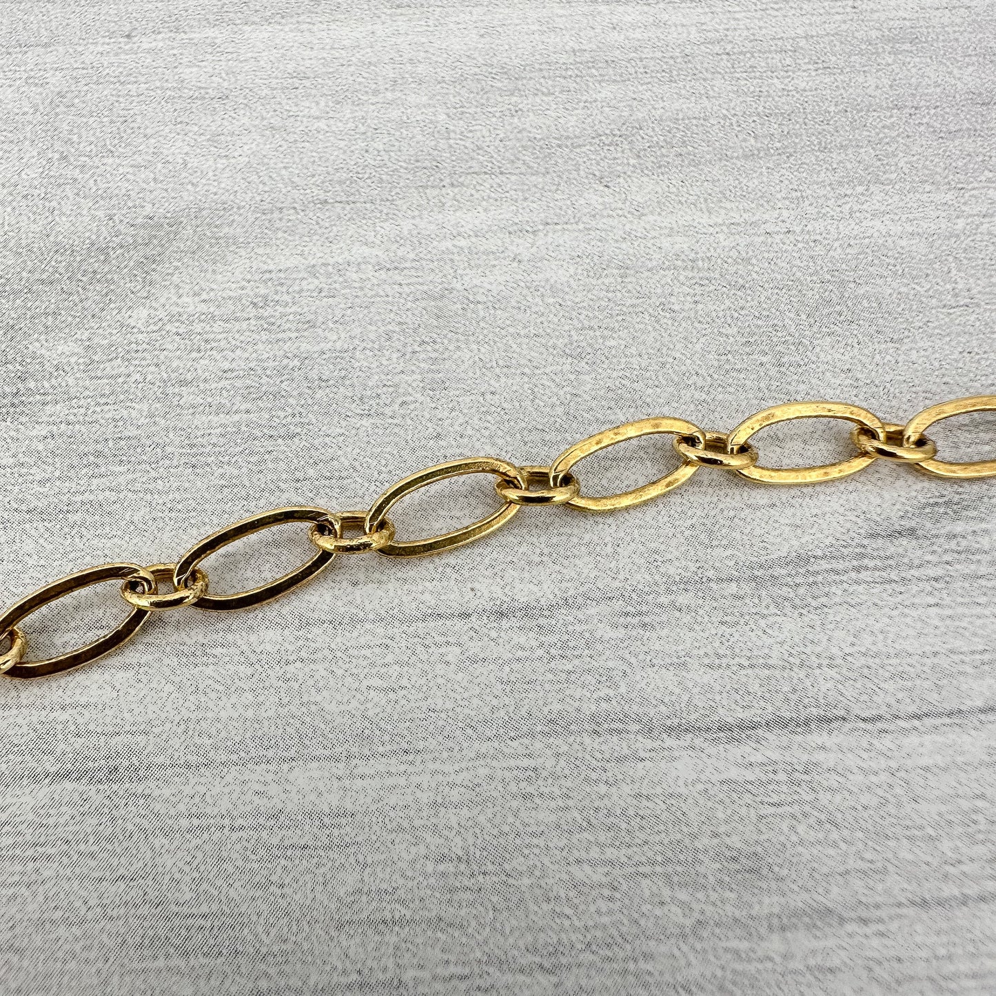Oval Link Large Antique Gold Plated Brass Chain - 6 inches (CB134)-The Bead Gallery Honolulu