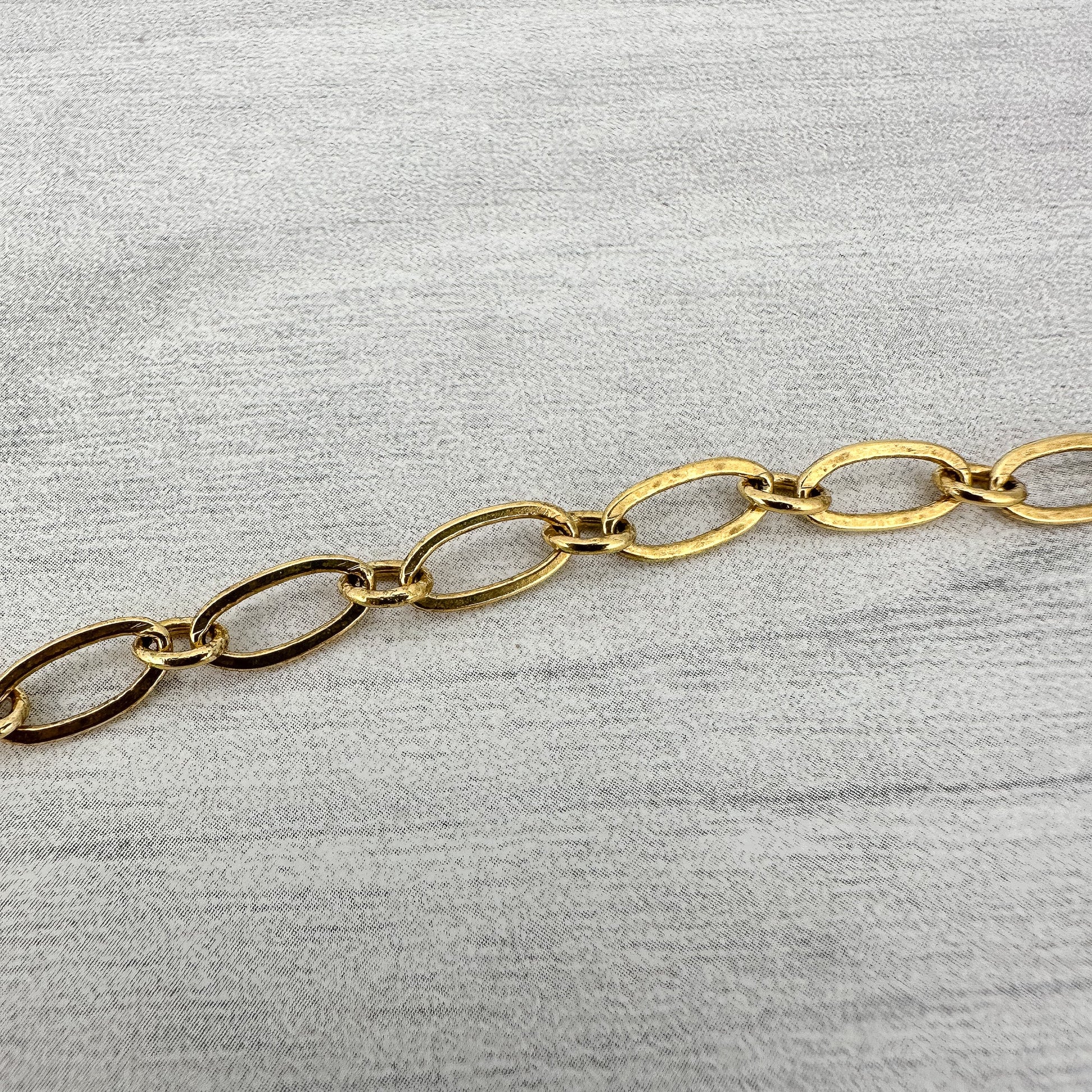Oval Link Large Antique Gold Plated Brass Chain - 6 inches (CB134)-The Bead Gallery Honolulu