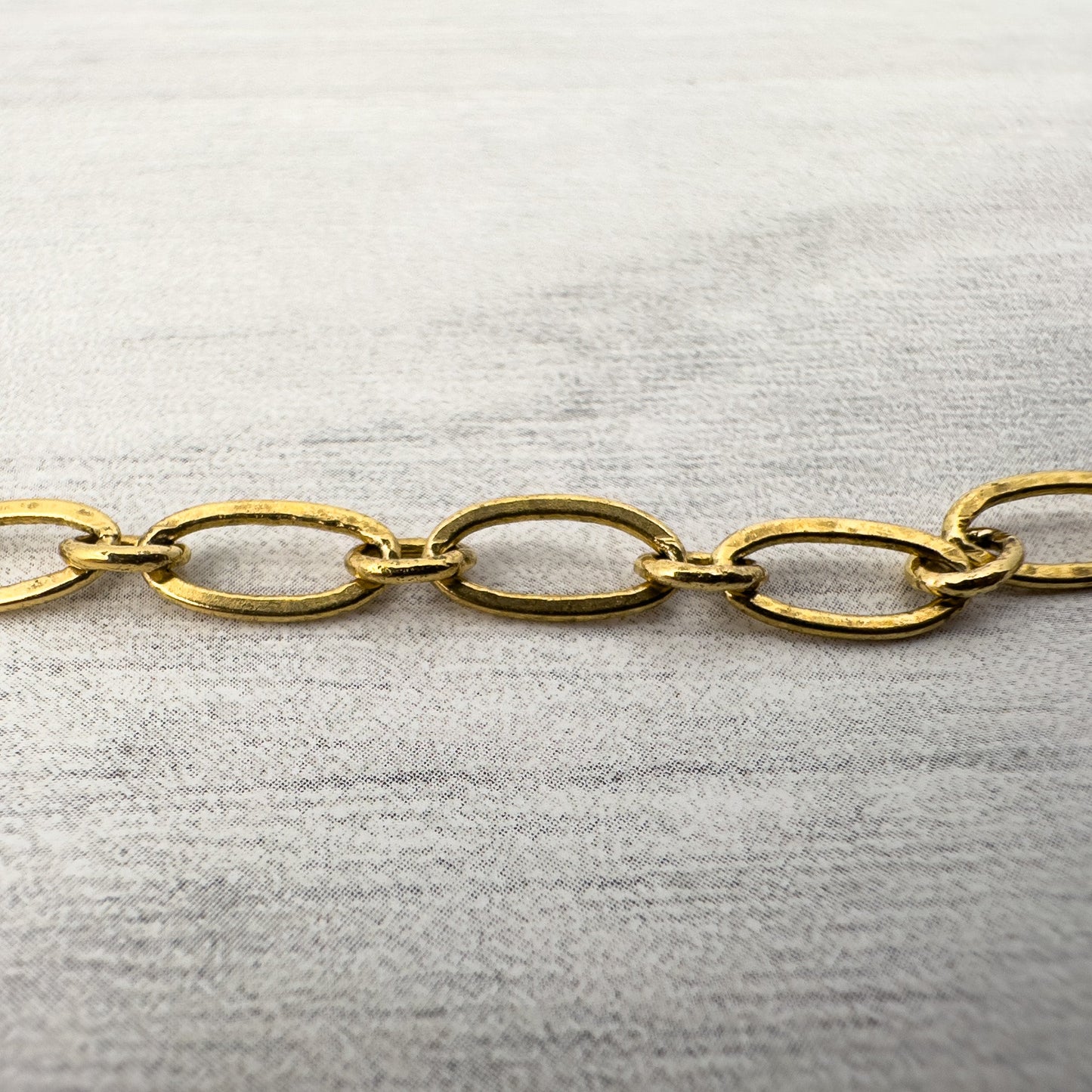 Oval Link Large Antique Gold Plated Brass Chain - 6 inches (CB134)-The Bead Gallery Honolulu