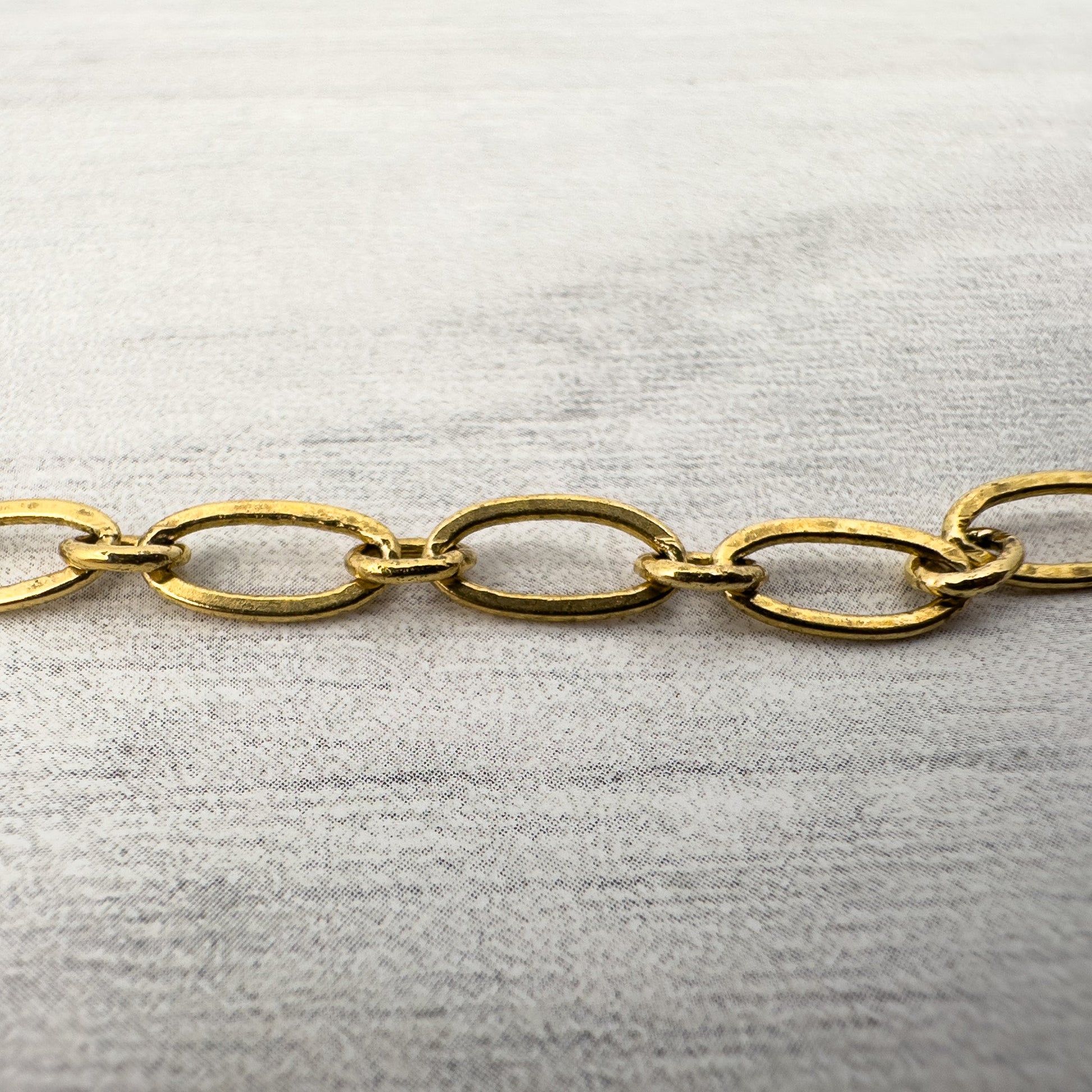 Oval Link Large Antique Gold Plated Brass Chain - 6 inches (CB134)-The Bead Gallery Honolulu