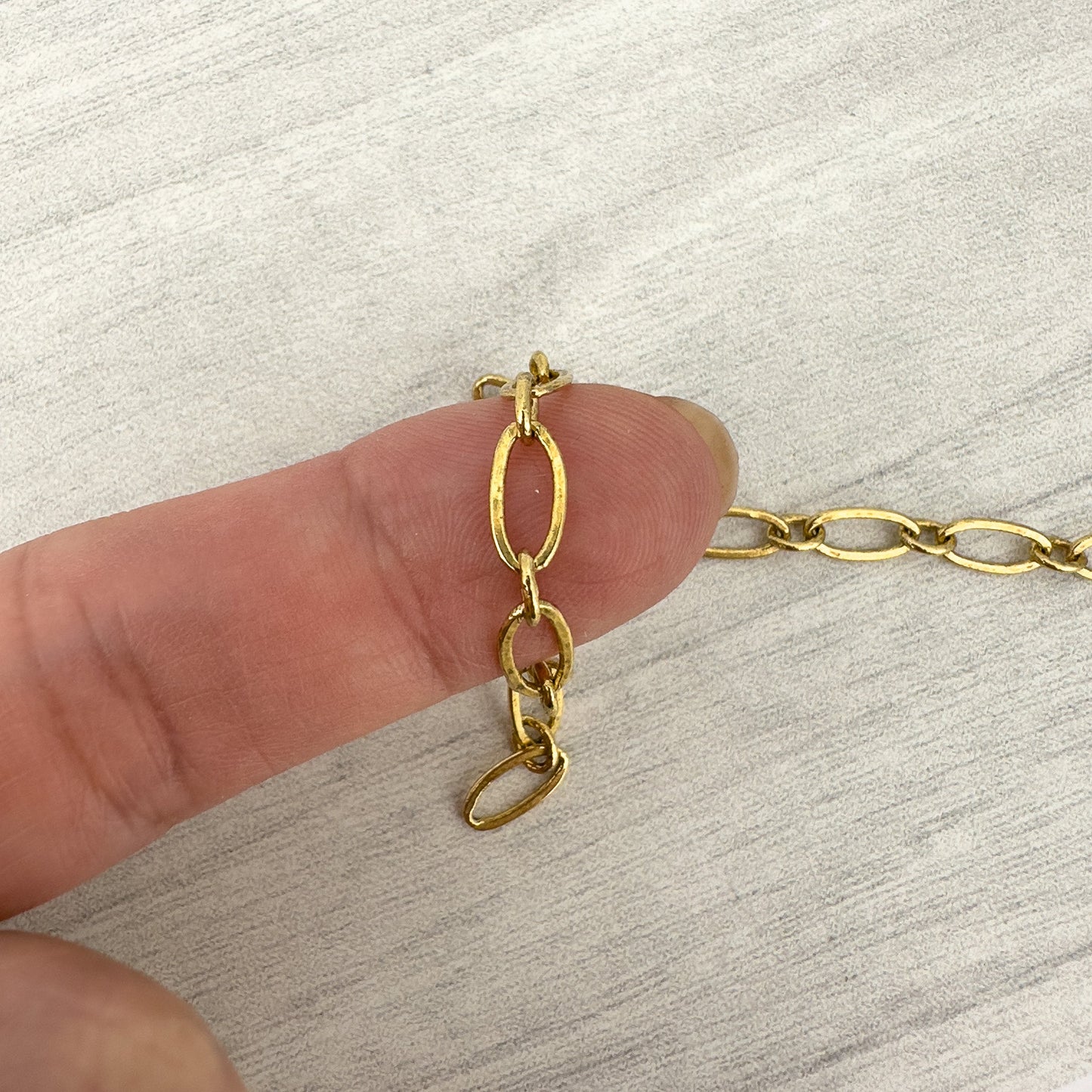 Oval Link Large Antique Gold Plated Brass Chain - 6 inches (CB134)