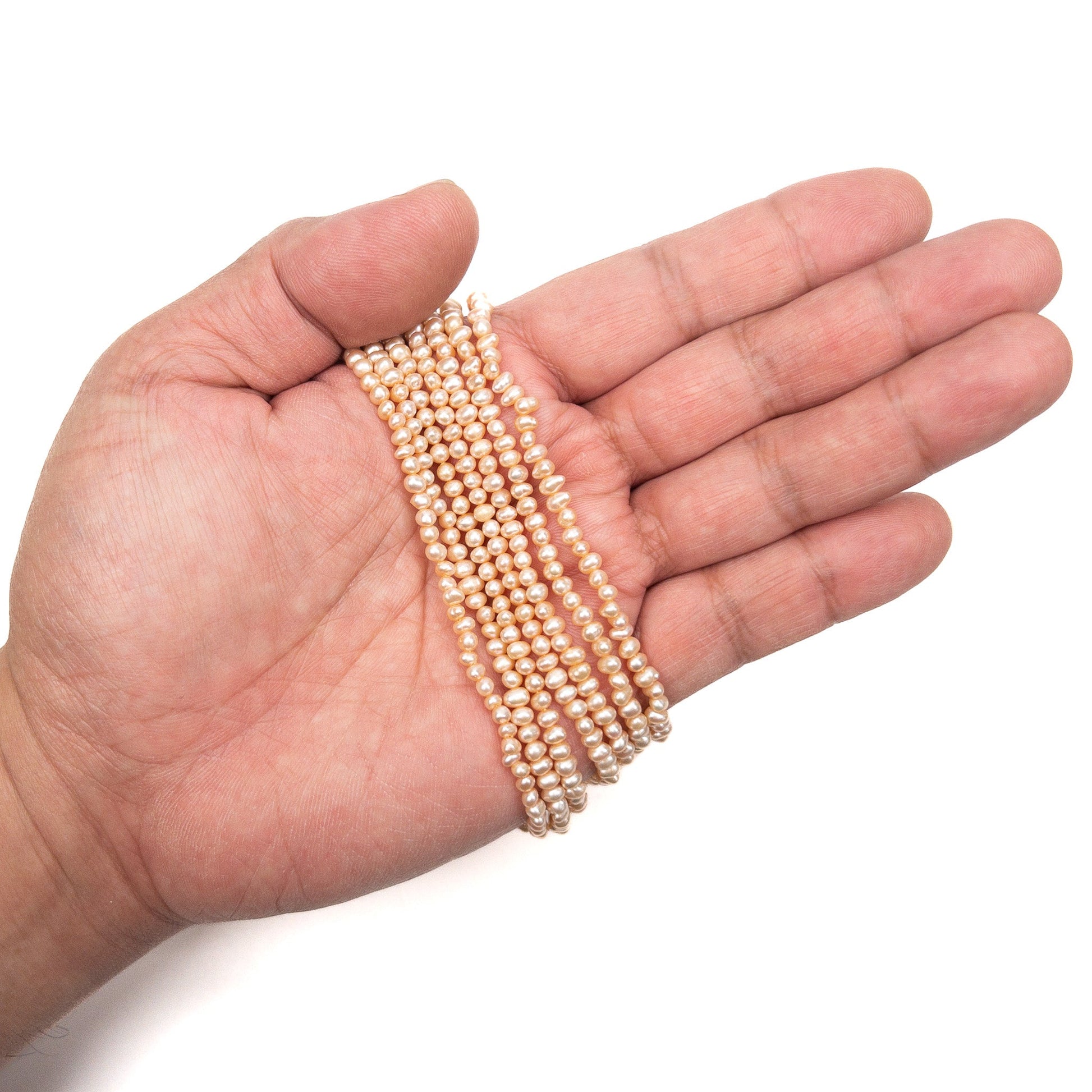 Peach 3.5mm Potato Freshwater Pearl Bead - 7.75" Strand