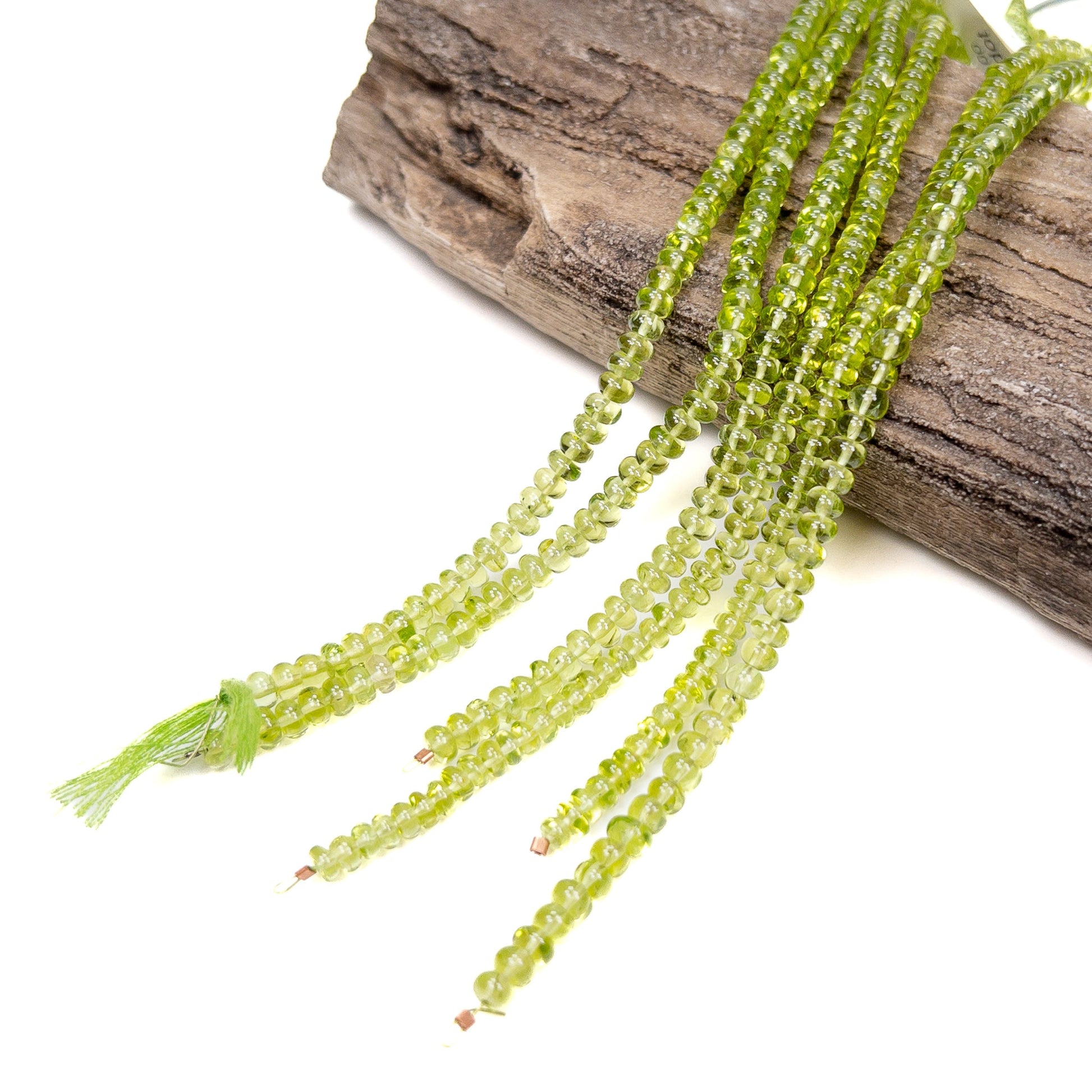 Peridot 4.5mm Smooth Rondelle Bead - 6.5" Strand