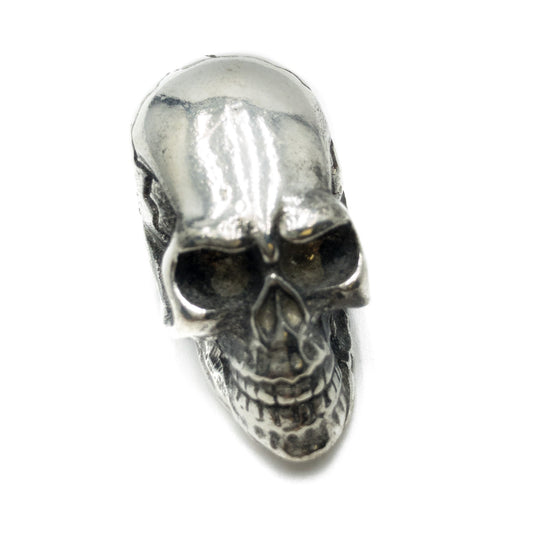 Pewter Skull Large Hole Bead - 1 pc. (M99)