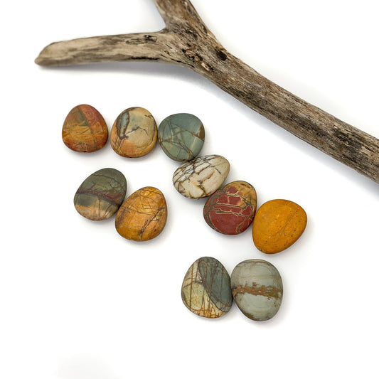 Picasso Jasper Large Matte Flat Nugget Bead - 1 pc.