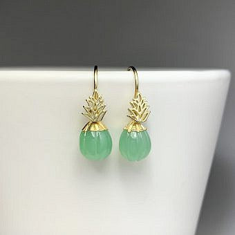 Pineapple Topper Earwires (2 Metal Options Available) - 1 pair