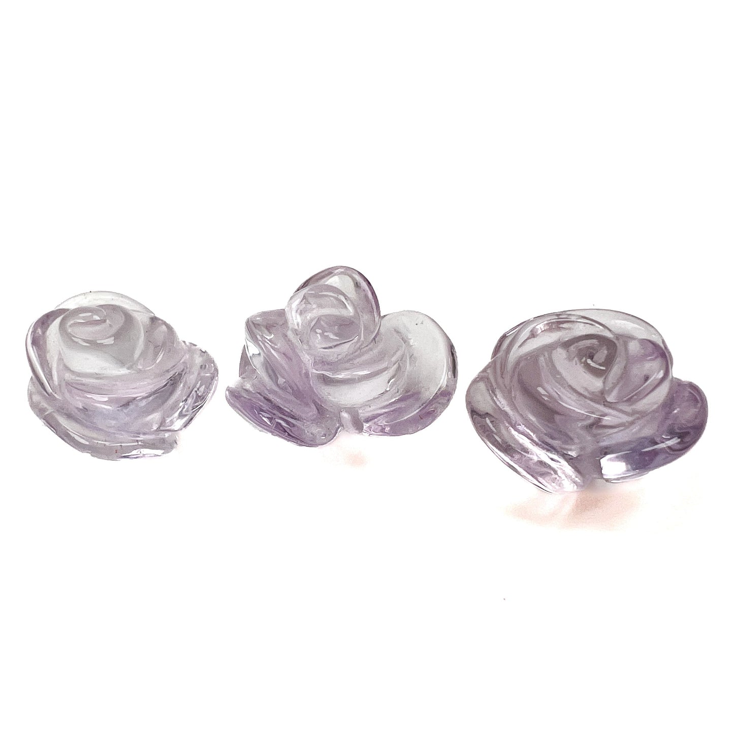 Pink Amethyst 15-20mm Carved Rose Bead - 1 pc.