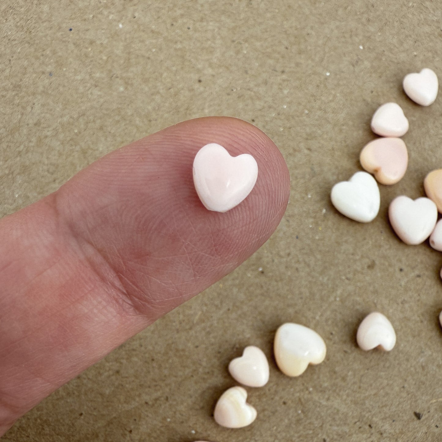 Pink Conch Shell 6mm Heart Bead - 1 pc. (P3289)-The Bead Gallery Honolulu