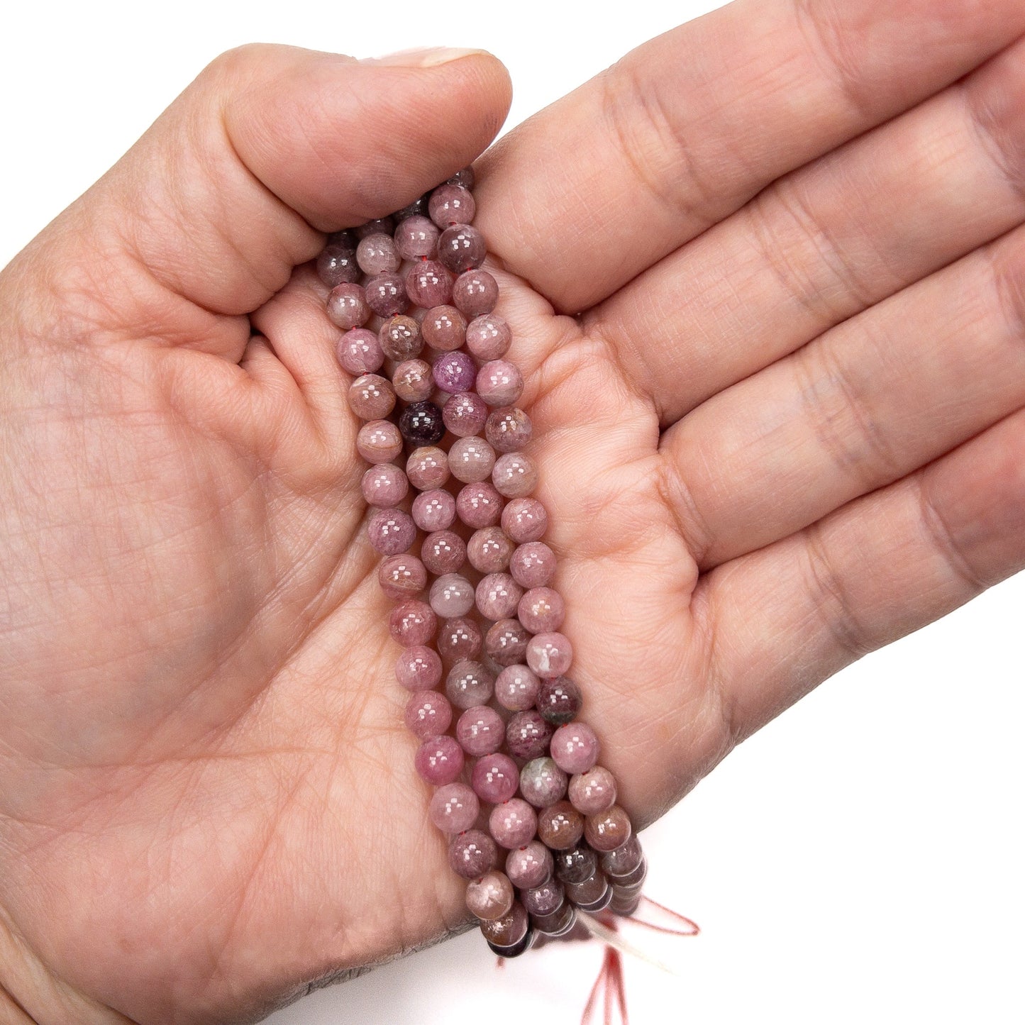 Pink Tourmaline 4mm Smooth Round Bead - 7.75" Strand