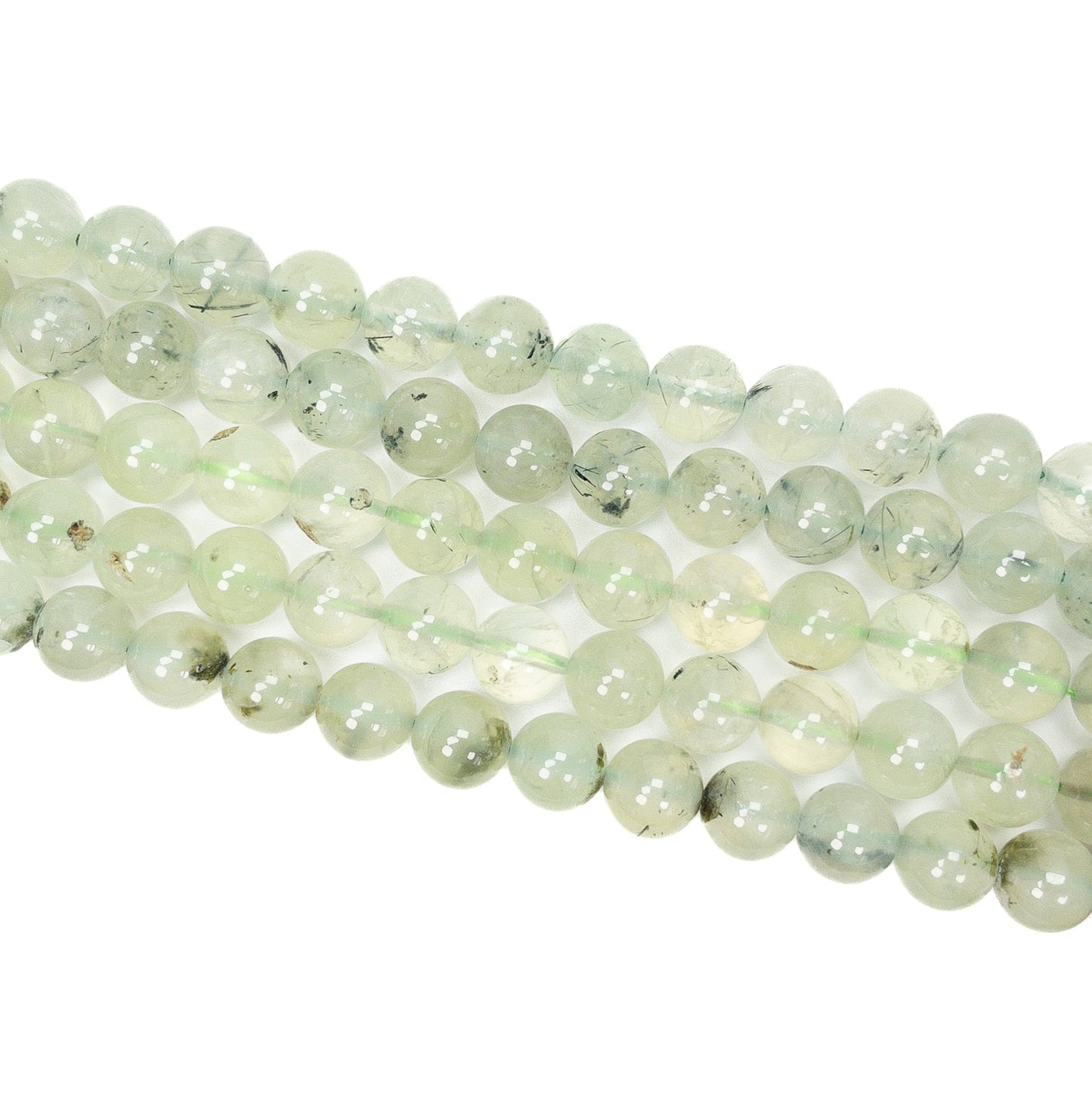 Prehnite 10mm Round Bead - 7.5" Strand