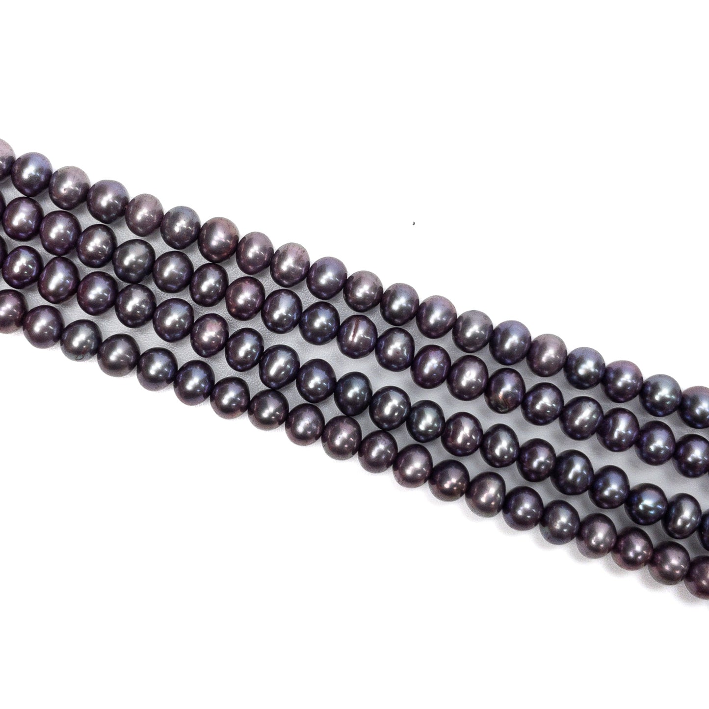 Purple Peacock 5mm Potato Freshwater Pearl Bead - 7.25" Strand