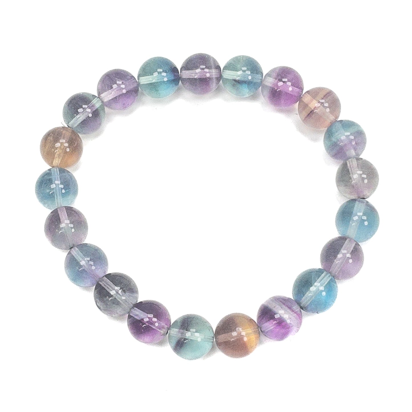 Rainbow Fluorite Stretchy Bracelet (4 Bead Sizes Available)