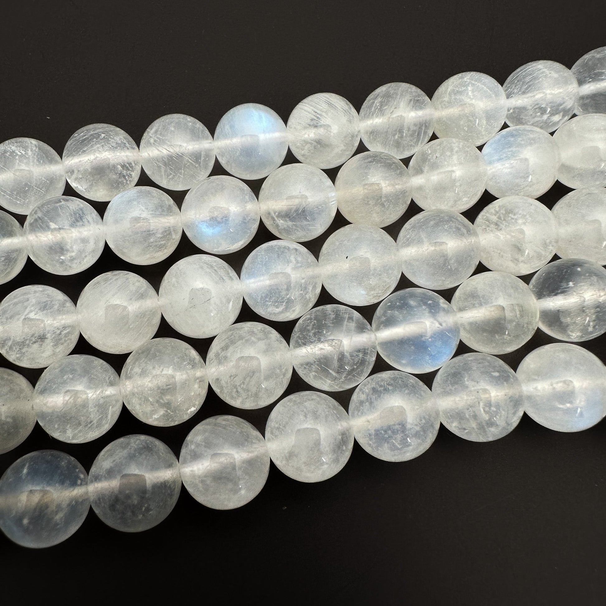Rainbow Moonstone 10mm Smooth Round Bead - 8" Strand (GEM2235)-The Bead Gallery Honolulu