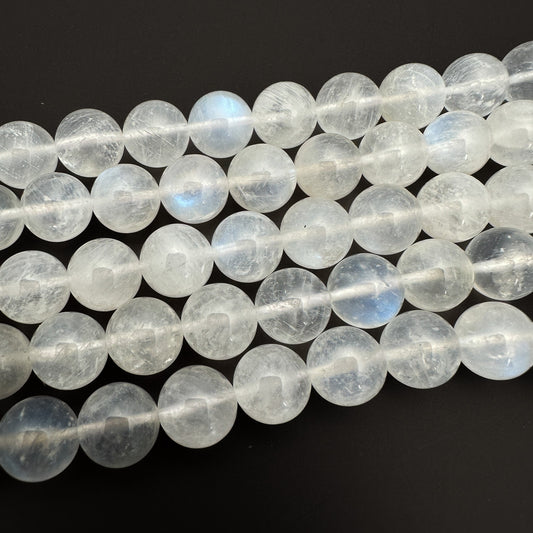 Rainbow Moonstone 10mm Smooth Round Bead - 8" Strand (GEM2235)-The Bead Gallery Honolulu